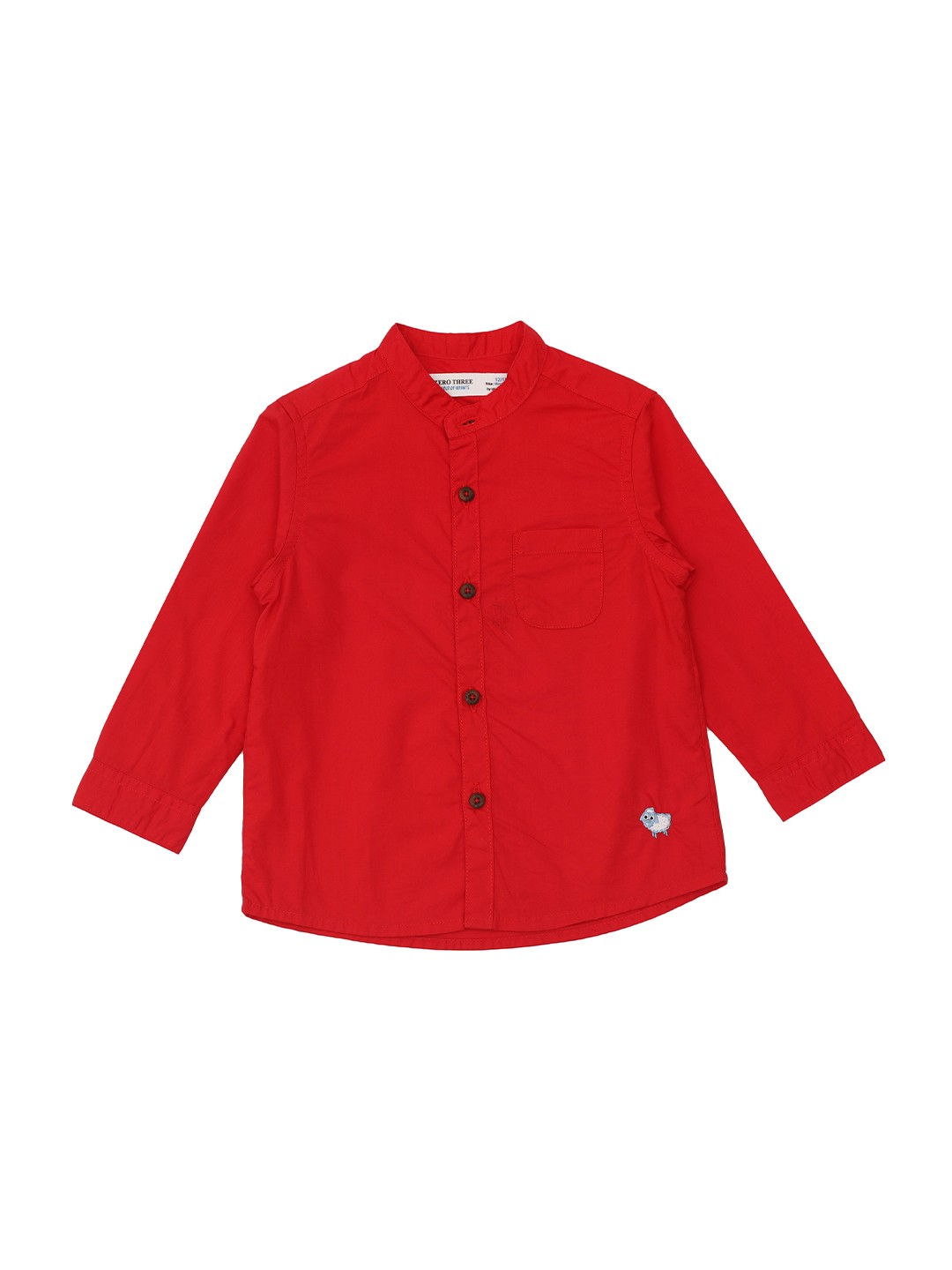 

ZERO THREE Infants Boys Red Standard Regular-Fit Pure Cotton Casual Shirt