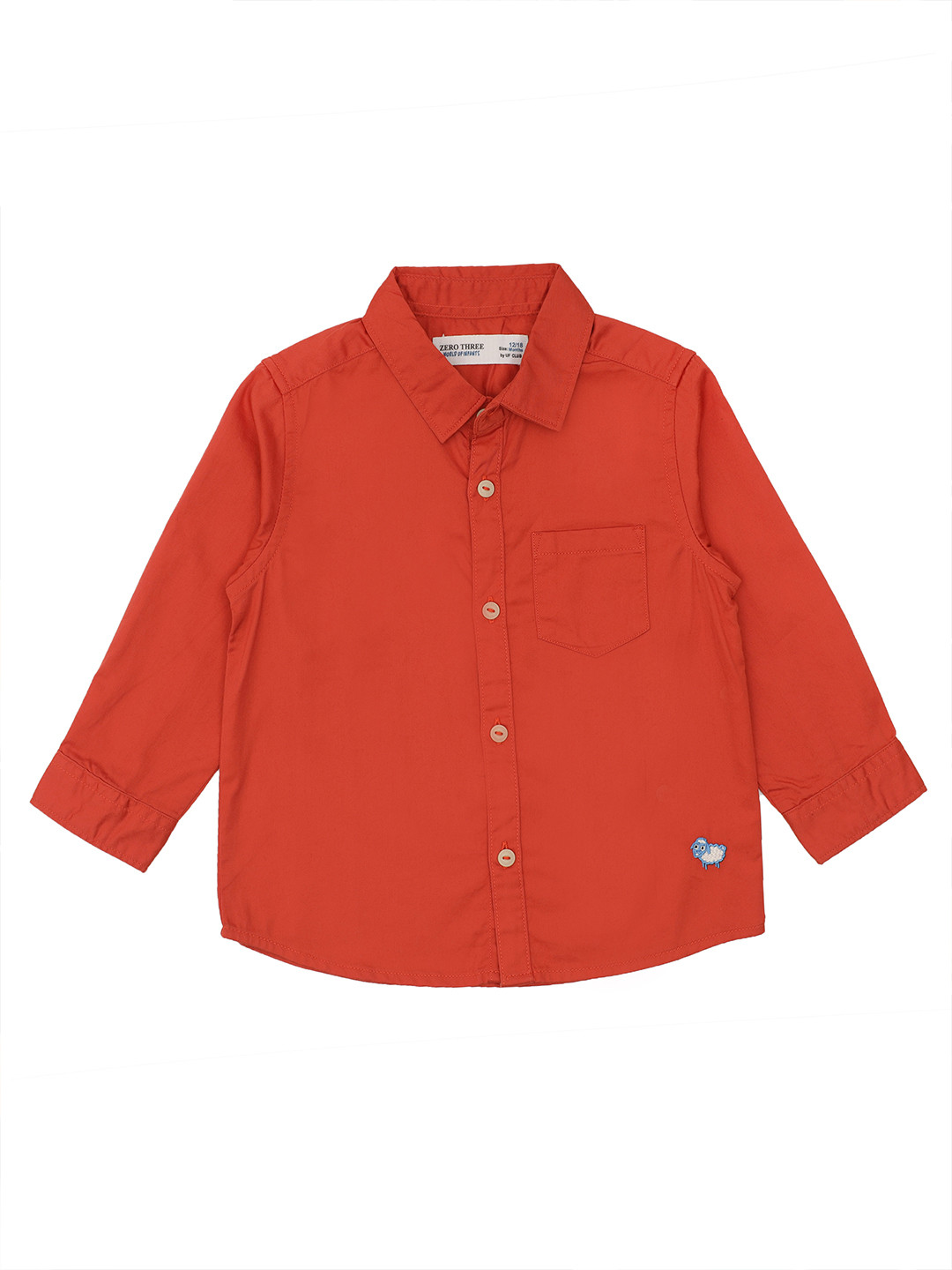 

ZERO THREE Infants Boys Maroon Standard Regular-Fit Pure Cotton Shirt