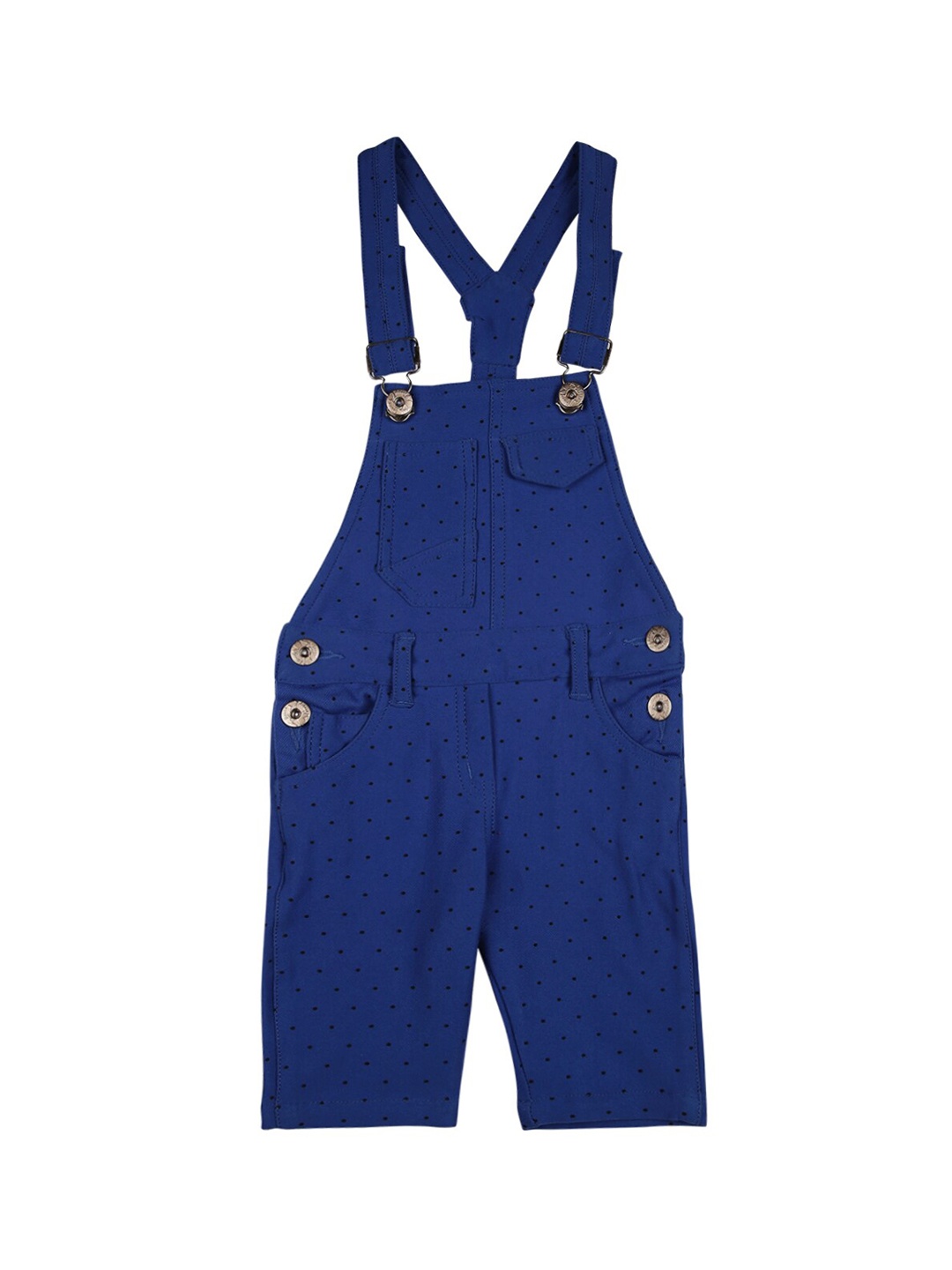 

Actuel Girls Royal Blue & Black Polka Dot Dungarees