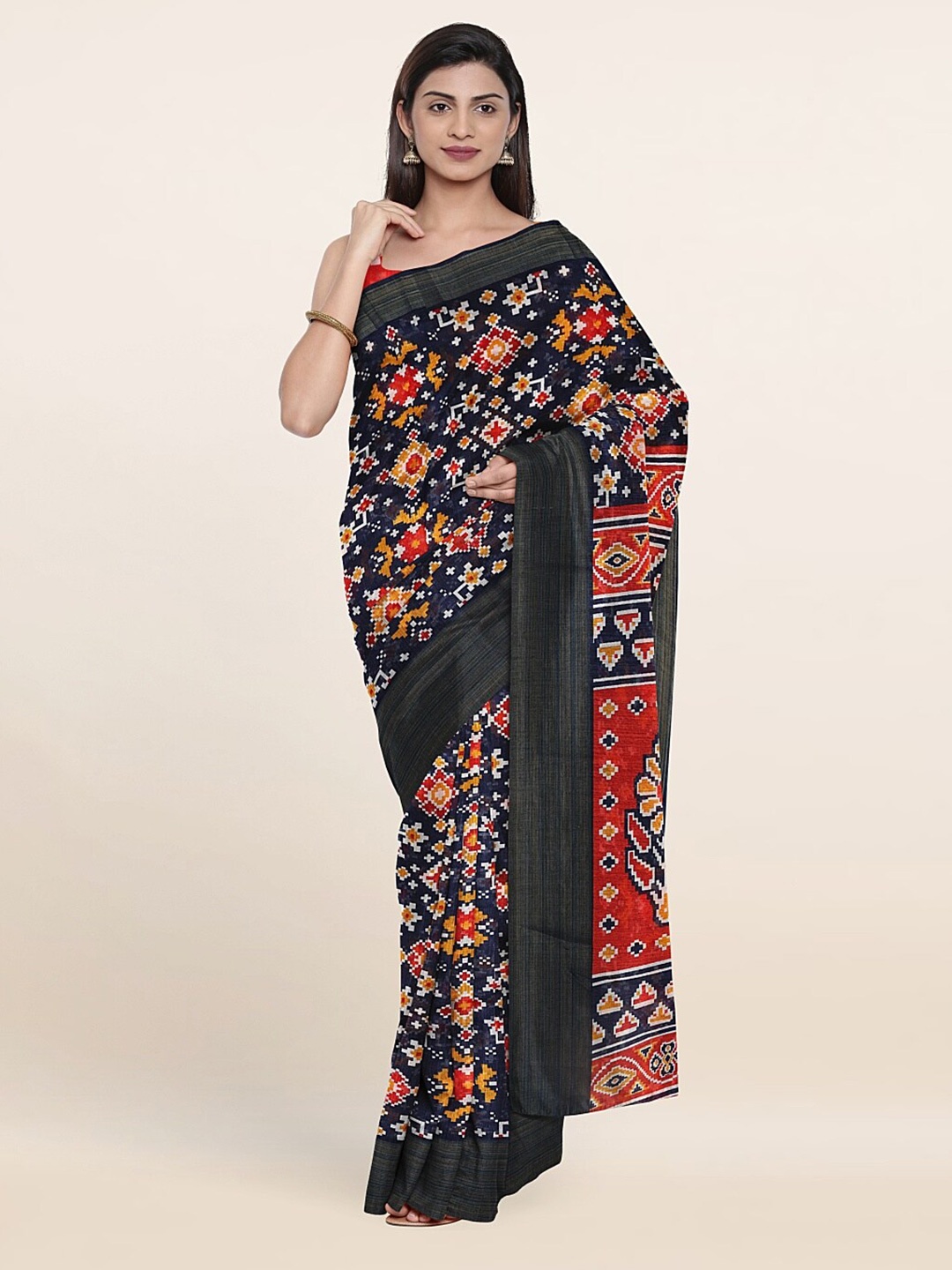 

Pothys Blue & Red Printed Saree