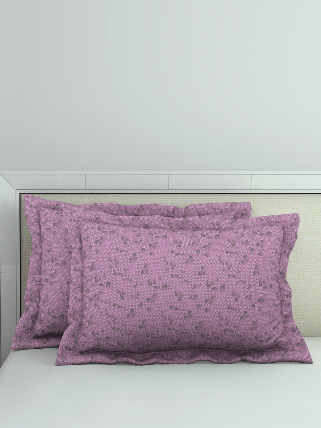 

Welspun Pack Of 2 Floral Print Pure Cotton Anti Bacterial Pillow Covers, Mauve
