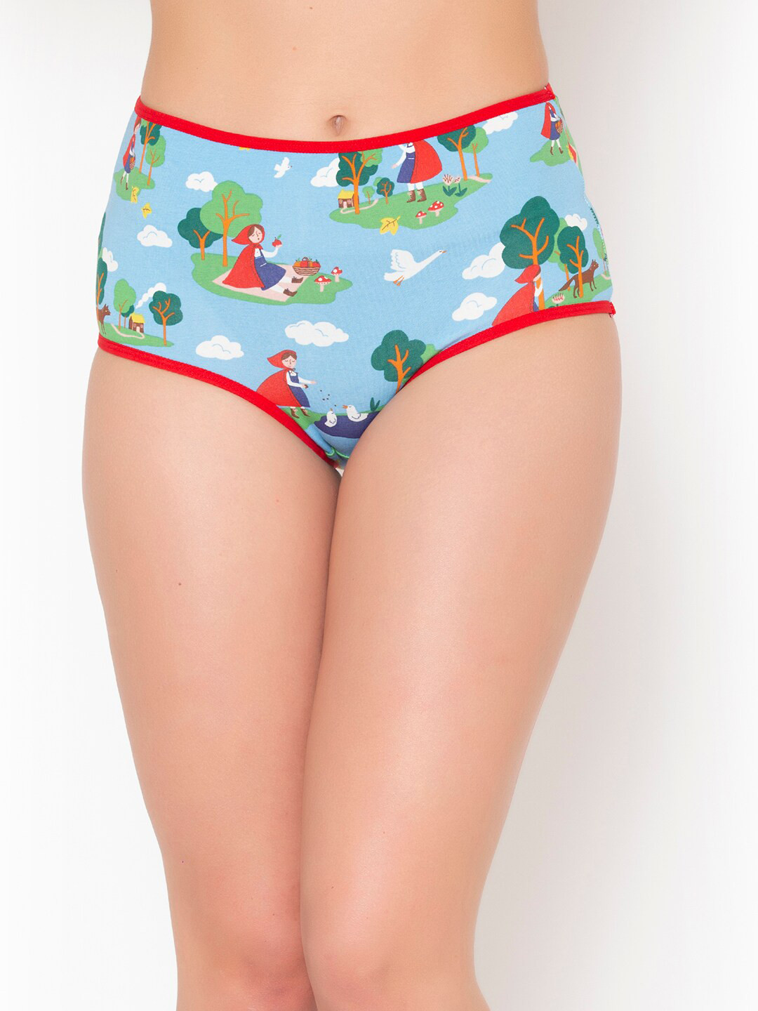 

Clovia Women Blue & Red Printed Hipster Brief