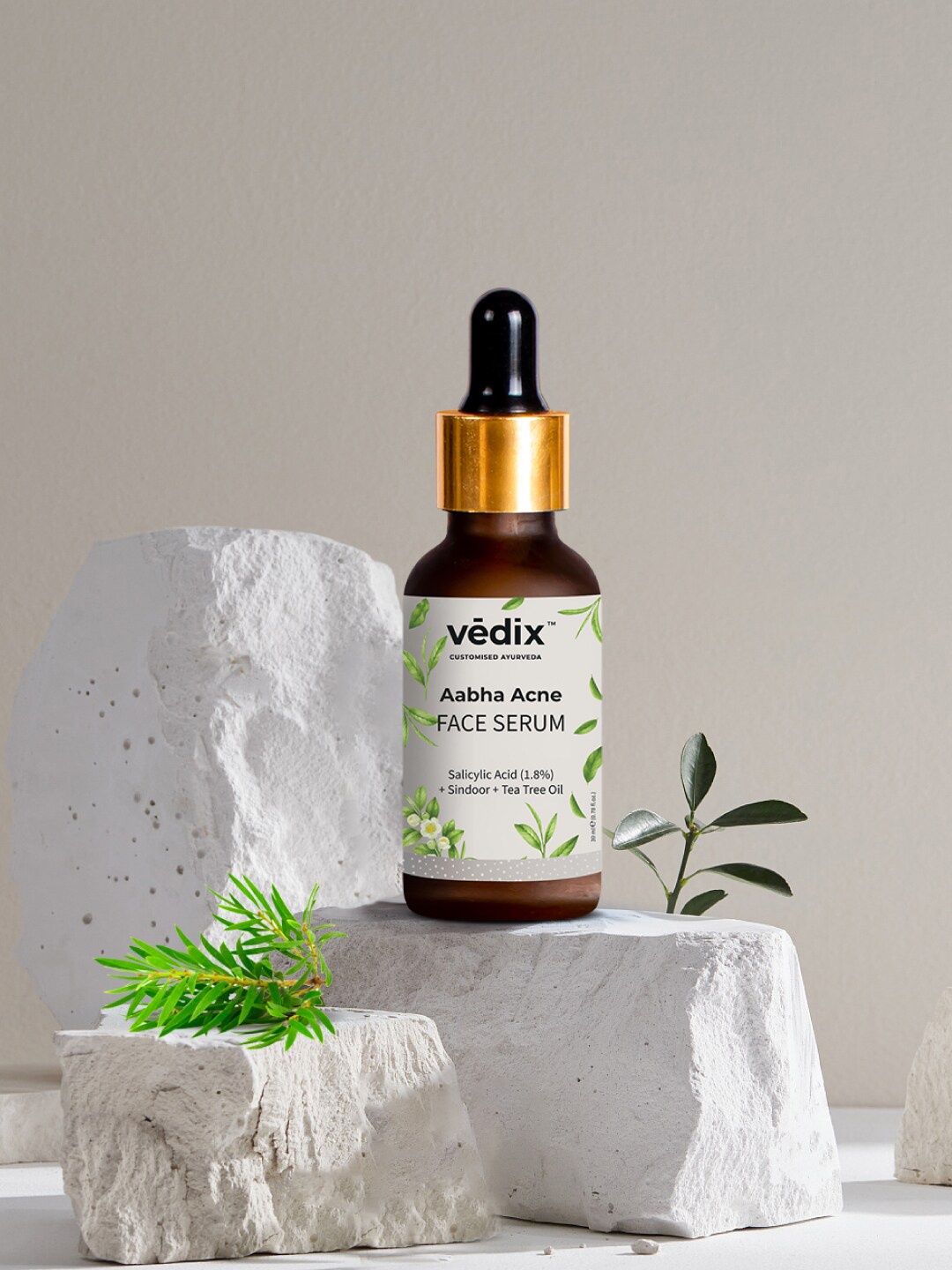 

VEDIX Aabha Acne Ayurvedic Face Serum with Tea Tree Oil - 30 ml, Off white