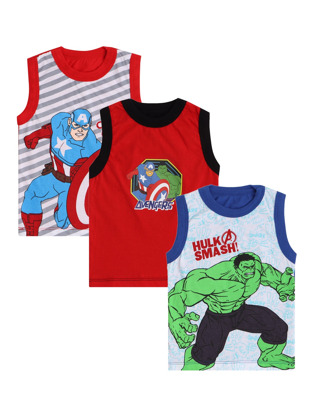 

Bodycare Kids Boys Pack Of 3 Assorted Avengers Innerwear Vests KIA9304A-PK001-ASSORTED