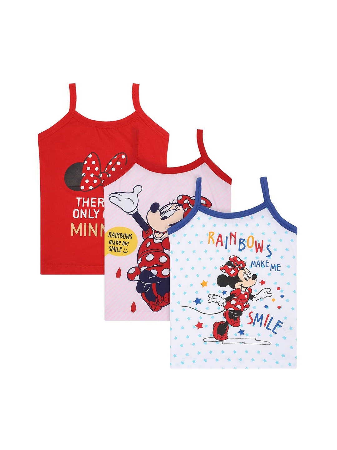 

Bodycare Kids Girls Pack Of 3 Minnie & Friends Cotton Innerwear Vests KIA9202A-PK001, Assorted