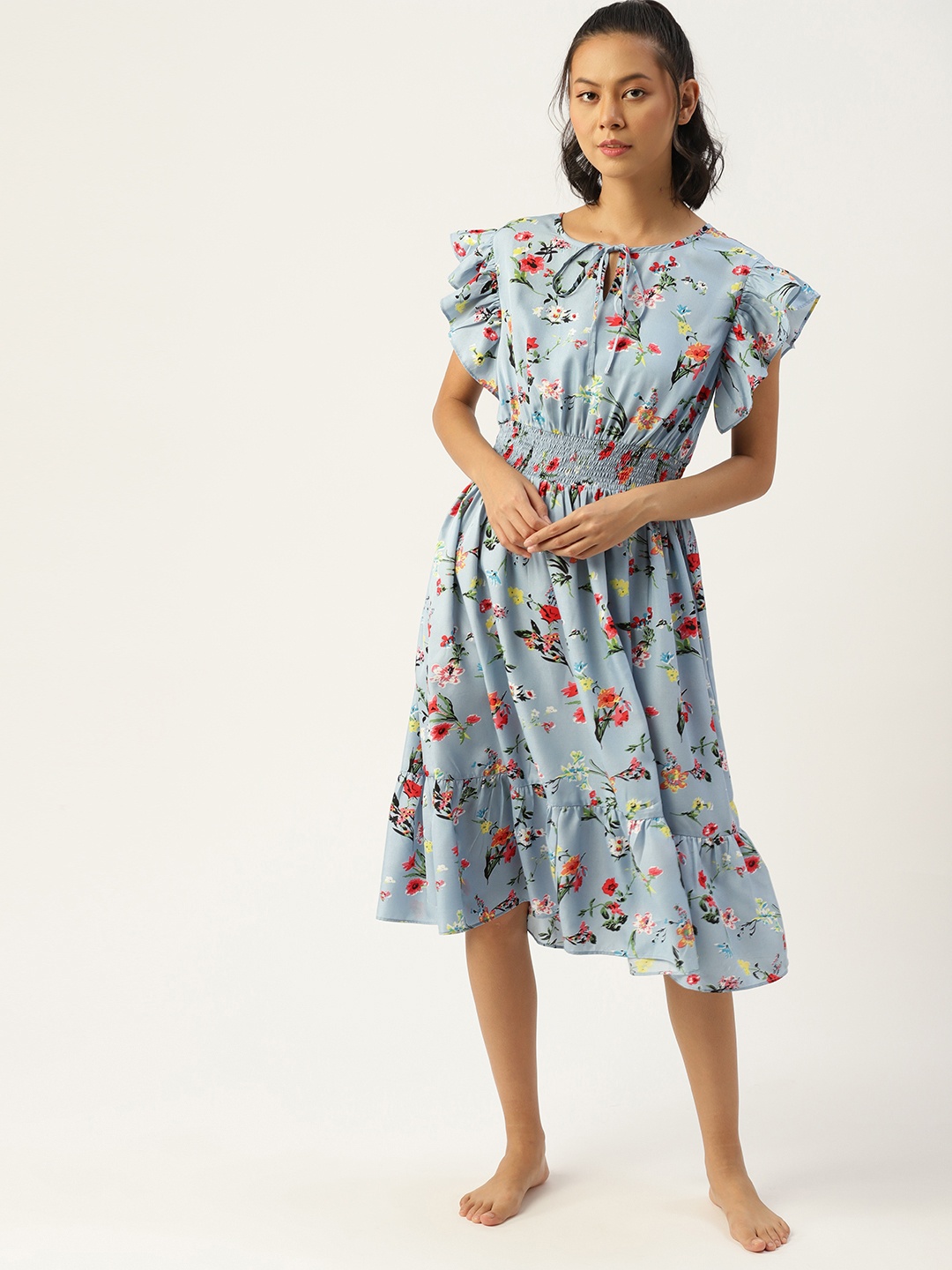 

ETC Blue Floral Printed Nightdress