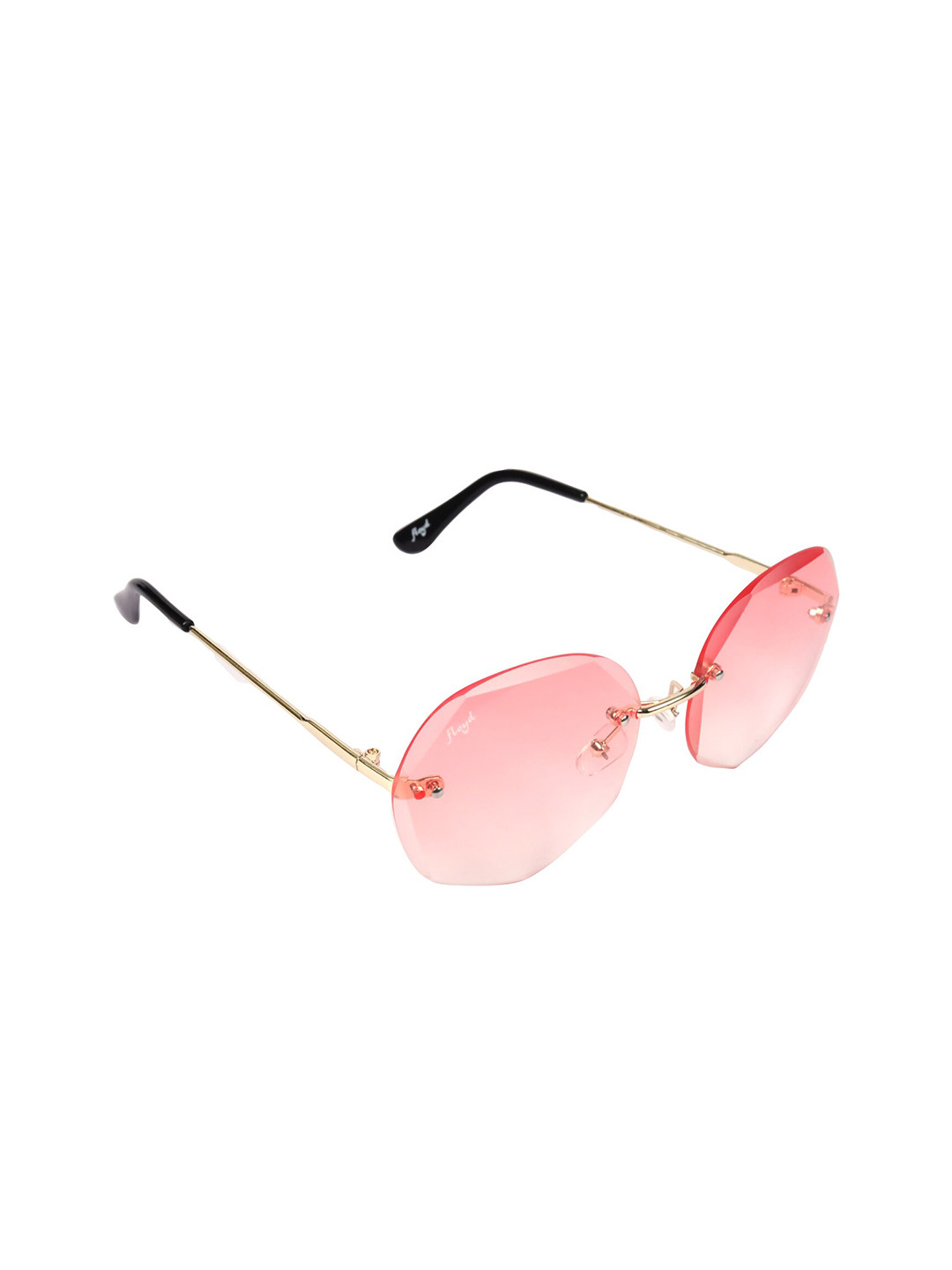 

Floyd Unisex Pink Lens & Gold-Toned Round Sunglasses with UV Protected Lens SwDiamd_Pink