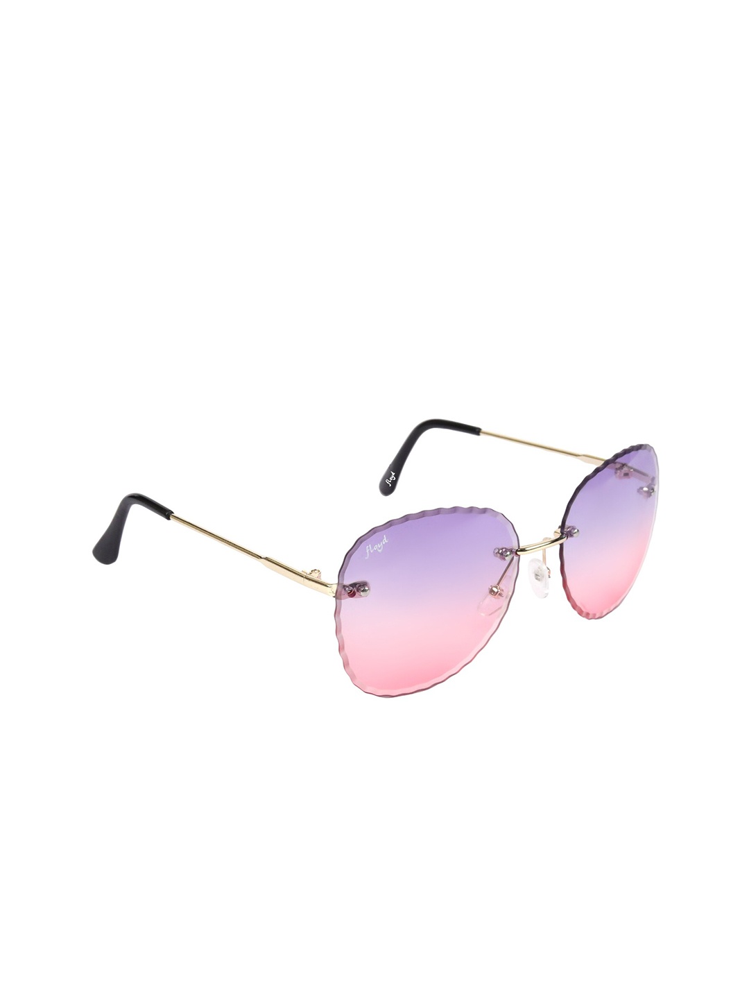 

Floyd Unisex Pink Lens & Gold-Toned Aviator Sunglasses with UV Protected Lens