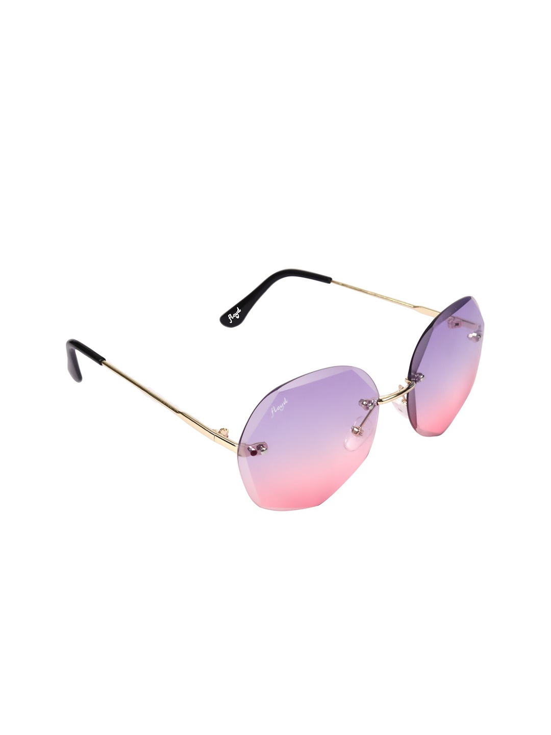 

Floyd Unisex Pink Lens & Gold-Toned Round Sunglasses with UV Protected Lens