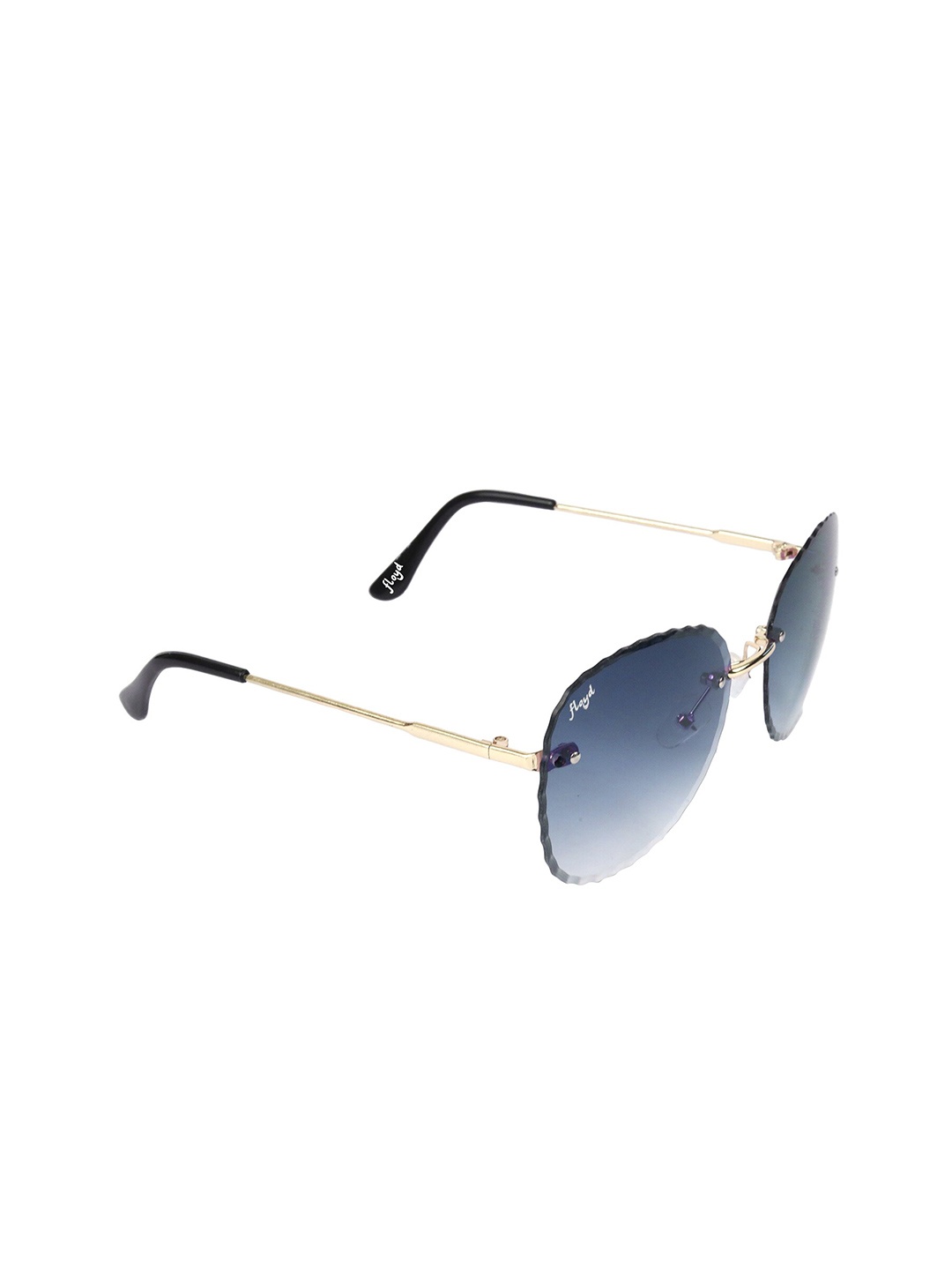 

Floyd Unisex Blue Lens & Gold-Toned Oval Sunglasses with UV Protected Lens