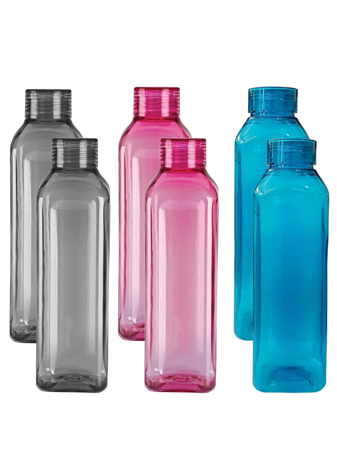 

Kuber Industries Set of 6 BPA Free Square Shaped Plastic Refrigerator Bottles, Multi