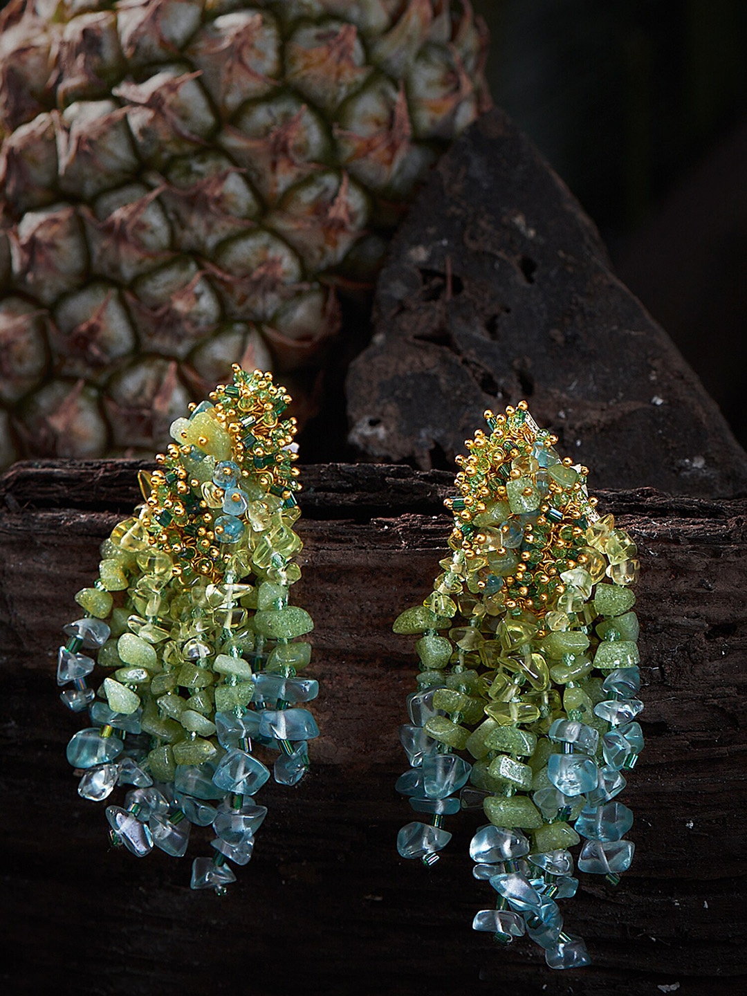 

D'oro Blue & Green Drop Earrings