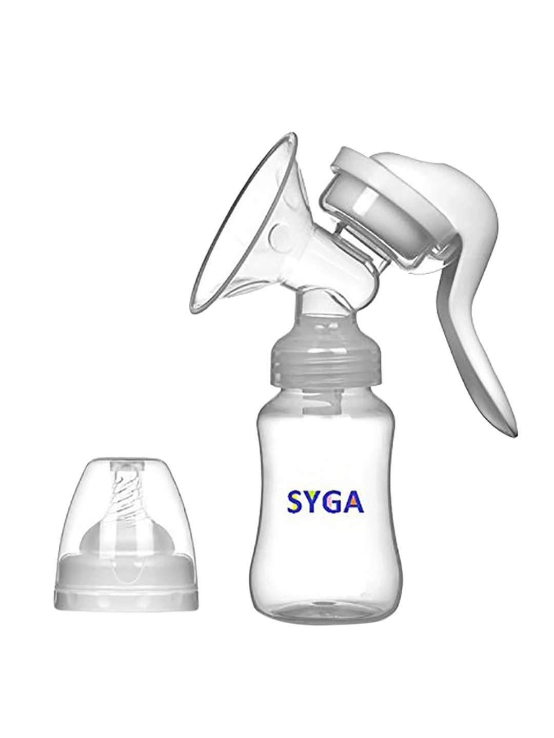 

SYGA White Manual Breast Pump with Feeding Nipple