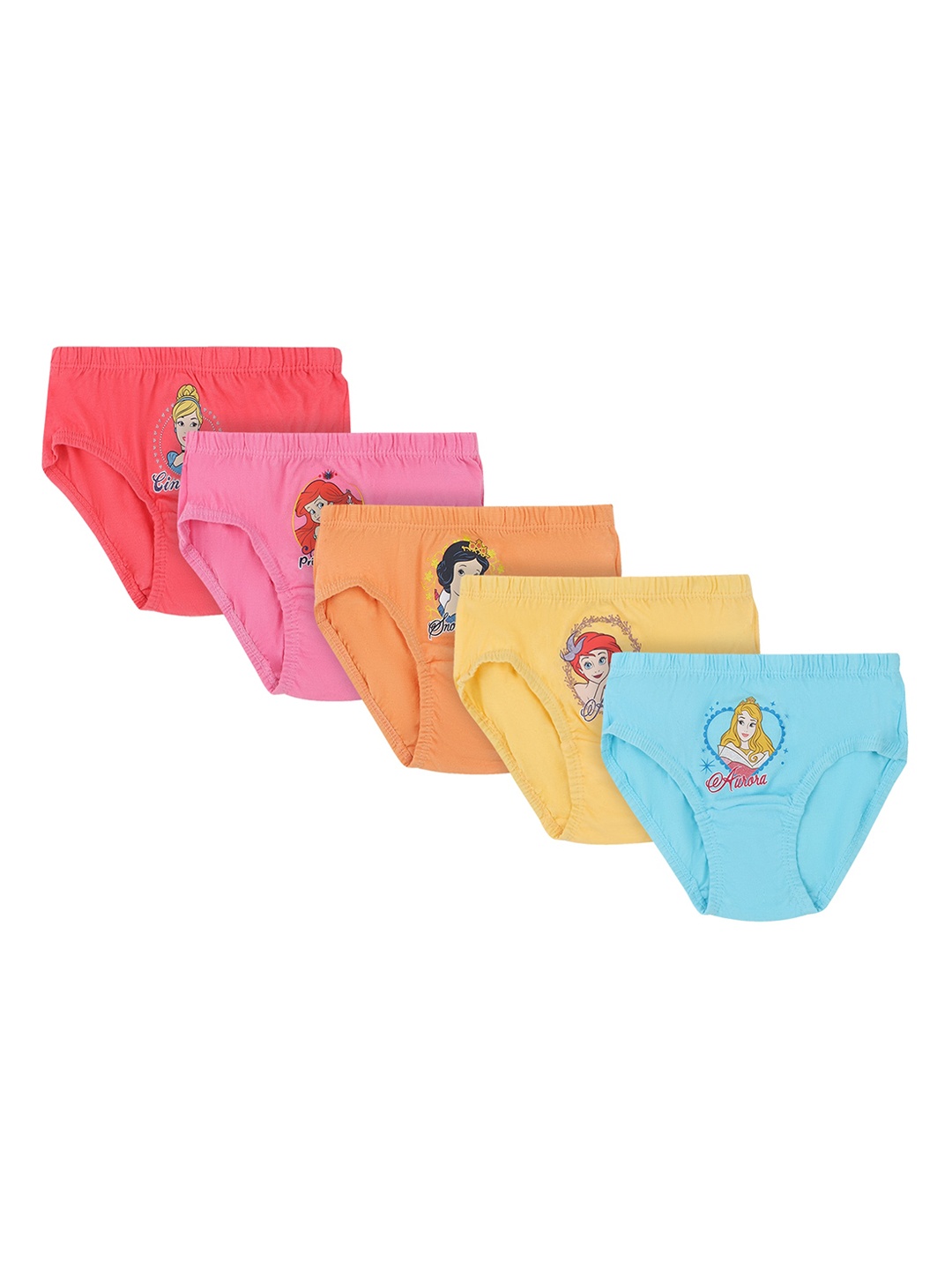 

Bodycare Kids Girls Pack Of 5 Assorted Disney Princess Printed Cotton Hipster Briefs