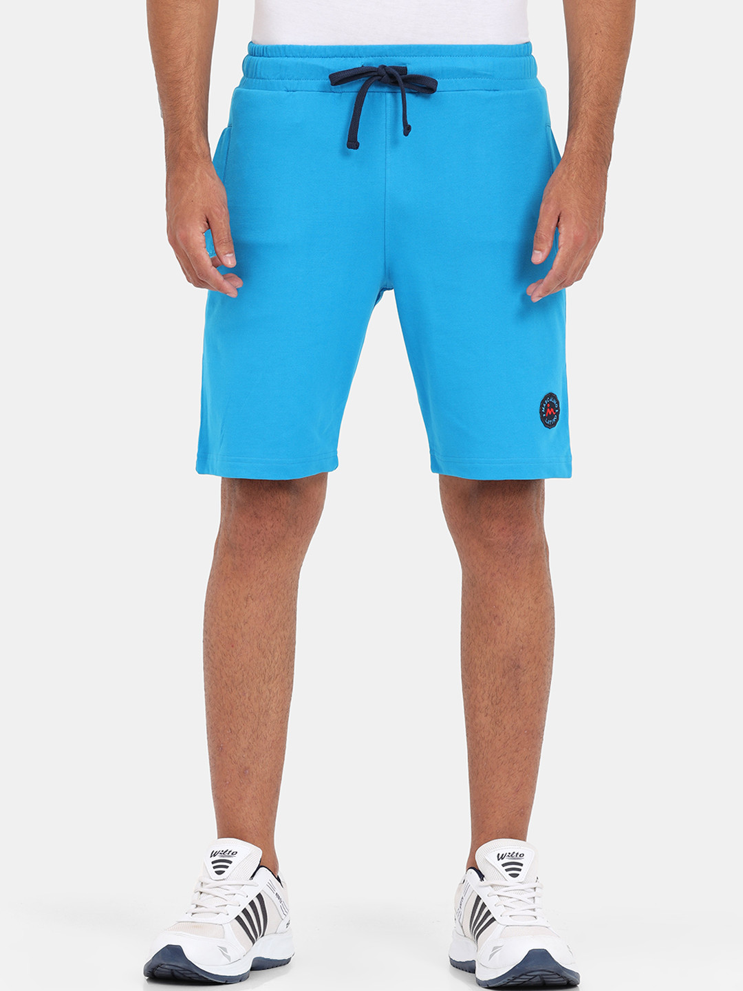 

Masculino Latino Plus Men Blue High-Rise Cotton Sports Shorts