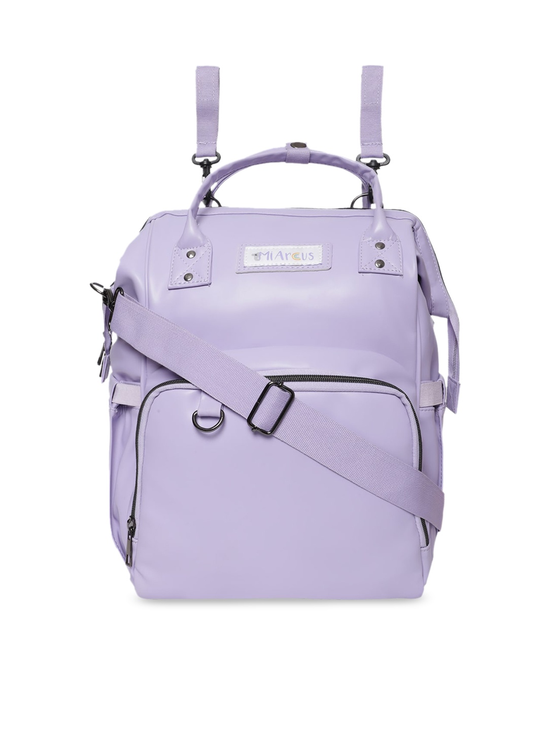 

MiArcus Purple Solid Vegan Leather Diaper Bag