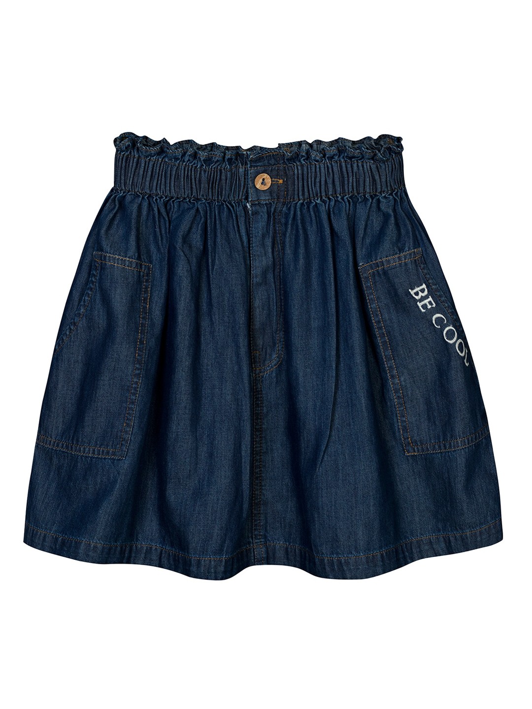 

Budding Bees Girls Blue Solid Denim A-Line Mini Skirts