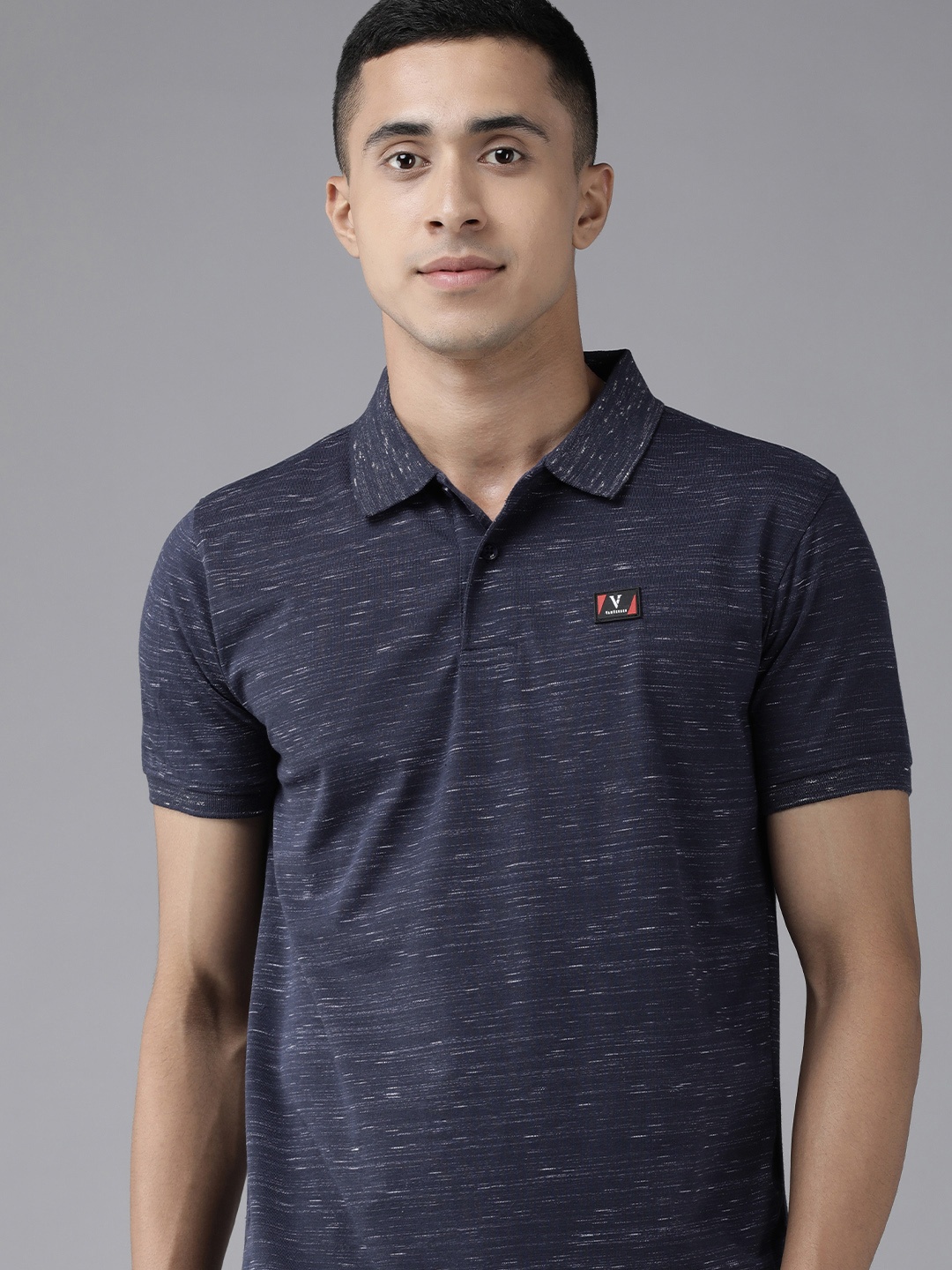 

Van Heusen Sport Men Navy Blue Polo Collar T-shirt