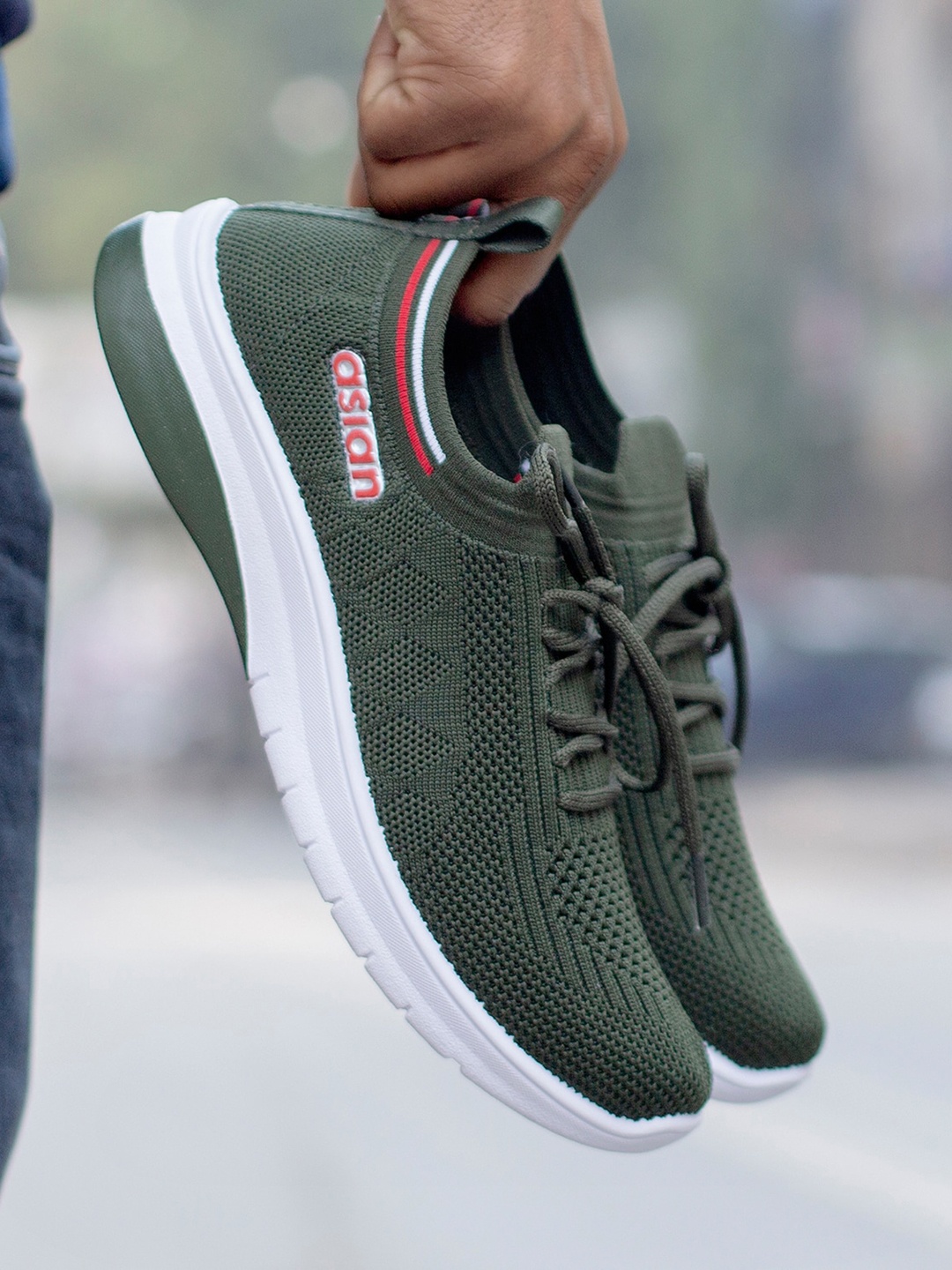 

ASIAN Women Olive Green Lightweight Sneakers