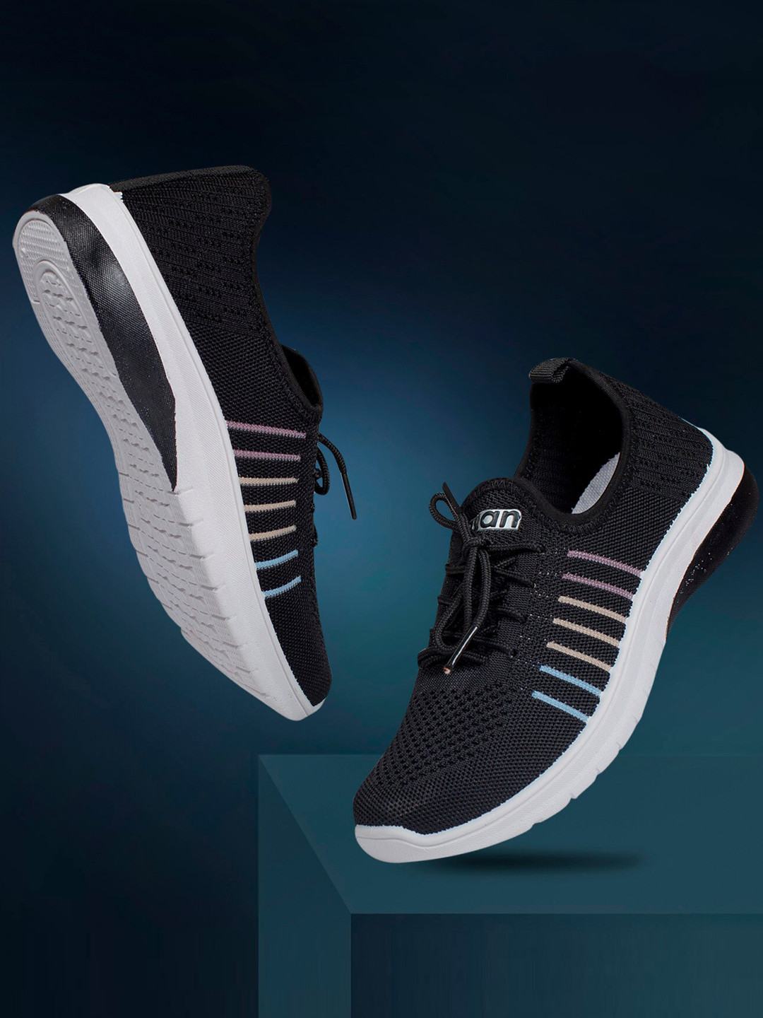 

ASIAN Women Black Woven Design Sneakers