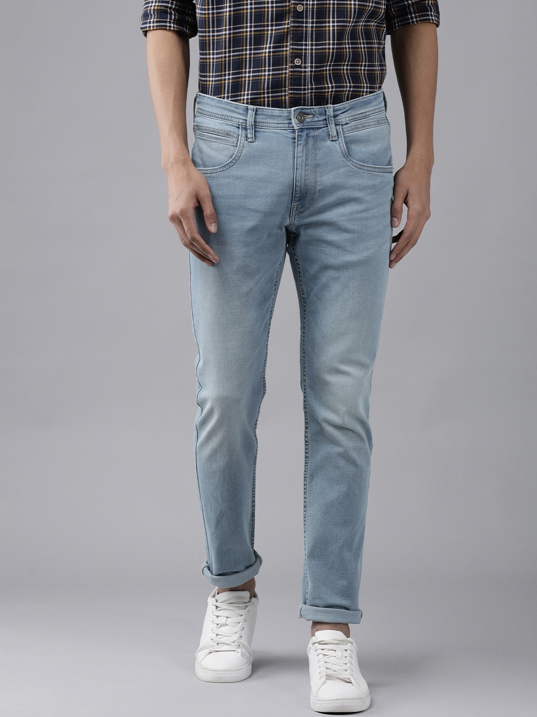 

VAN HEUSEN DENIM LABS Men Blue Super Skinny Fit Light Fade Stretchable Jeans