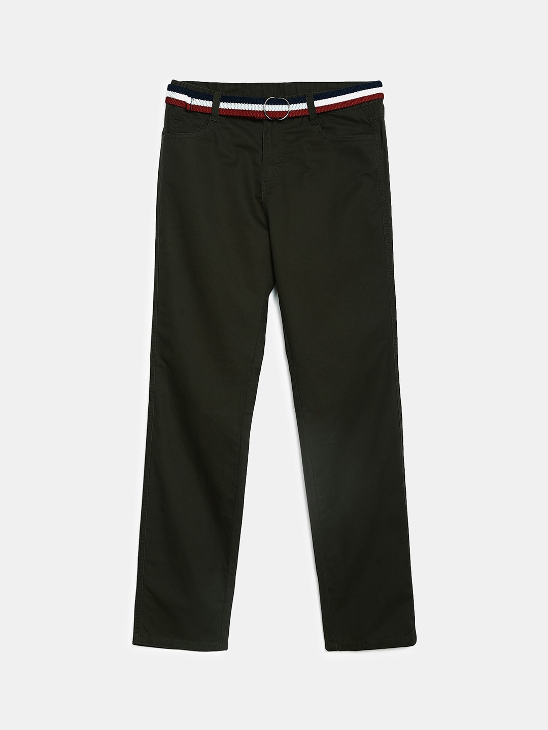 

V-Mart Boys Green Regular Fit Mid Rise Solid Easy Wash Trousers