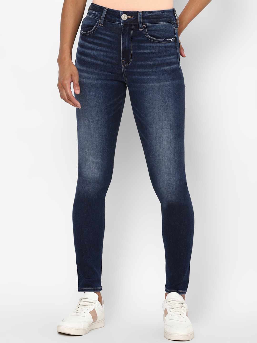 

AMERICAN EAGLE OUTFITTERS Women Blue Slim Fit High-Rise Light Fade Jeans