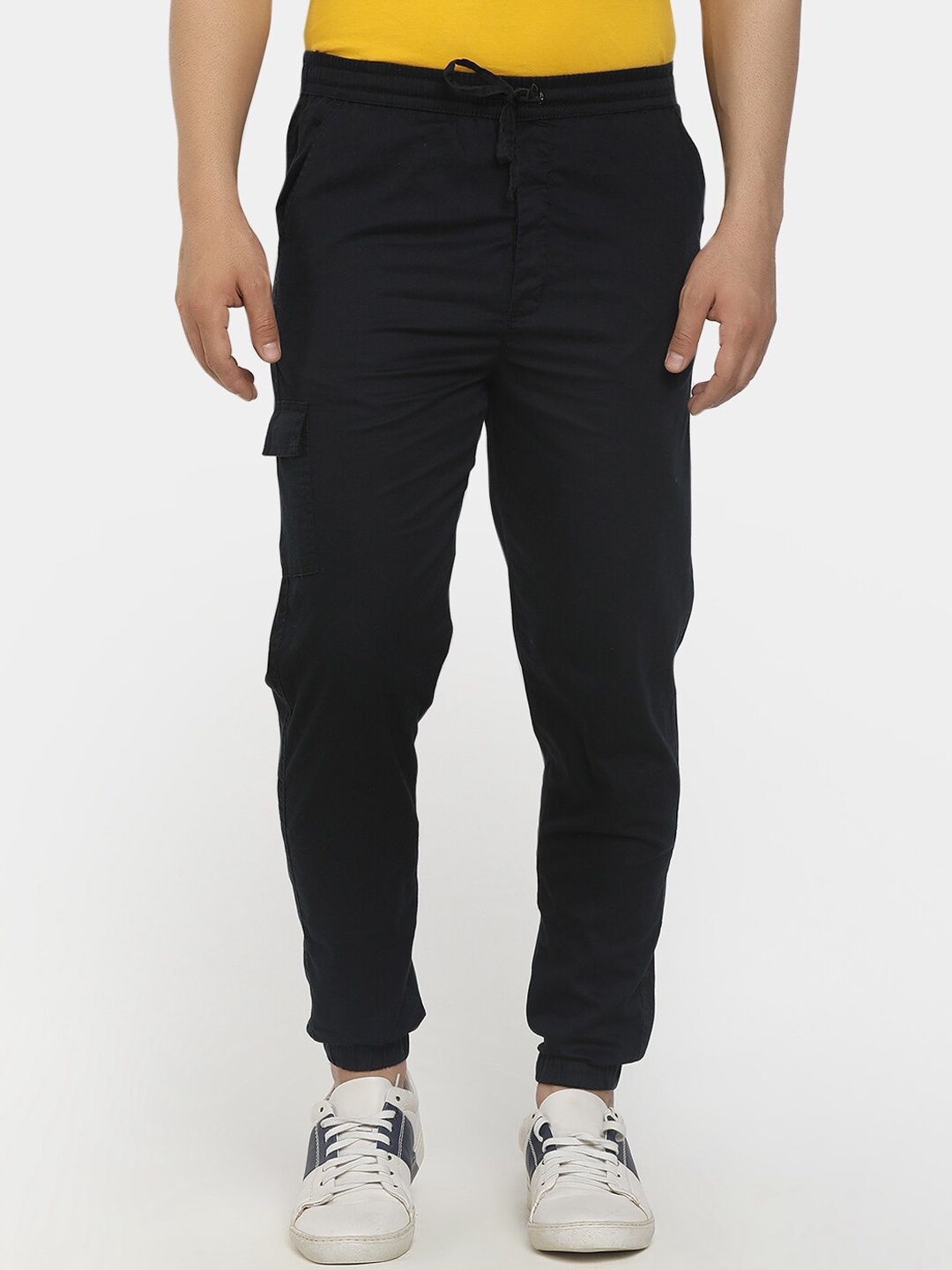 

V-Mart Men Navy Blue Solid Cotton Regular Joggers