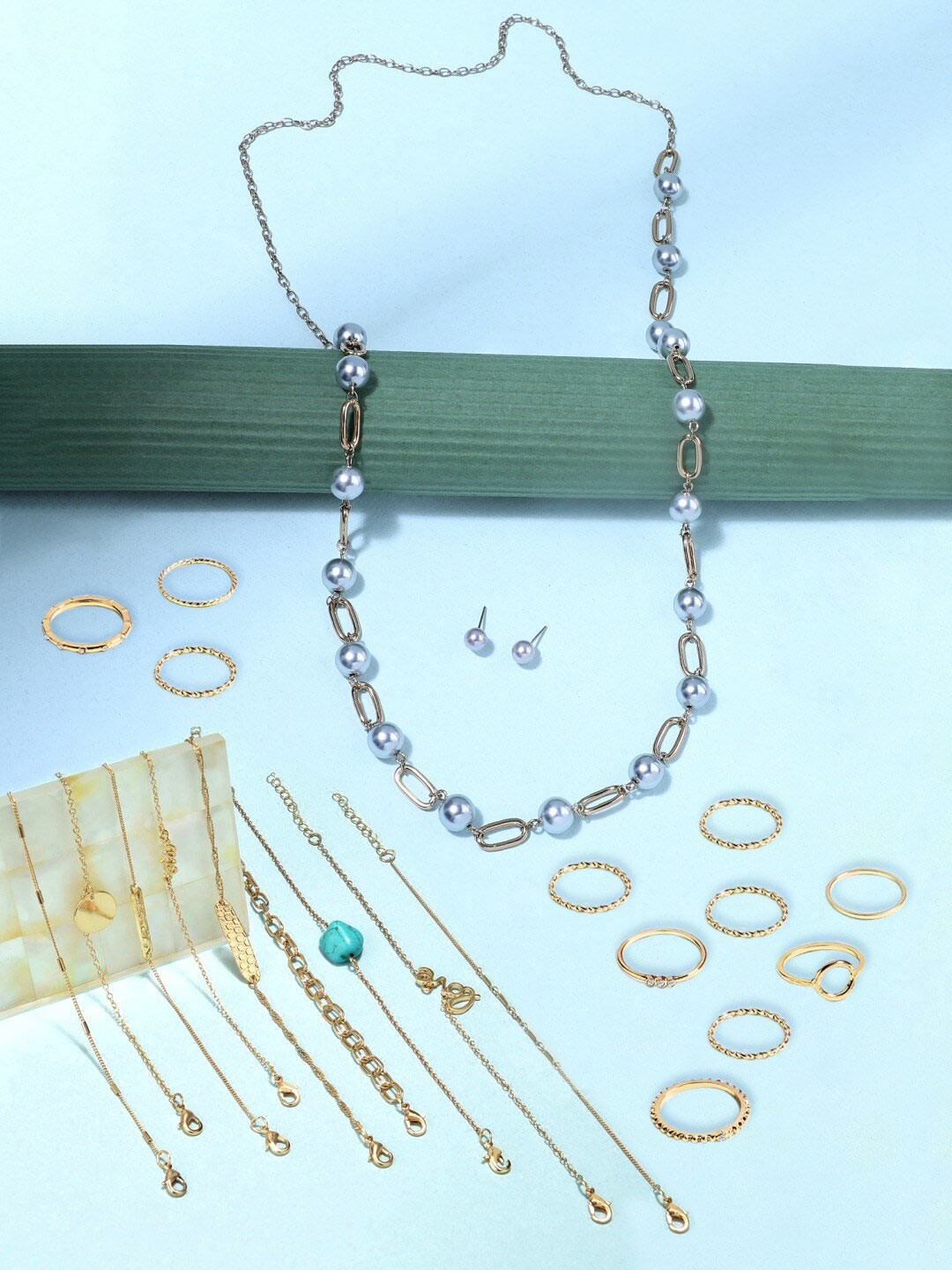 

AMI Gold-Toned & Blue Gold-Plated Necklace