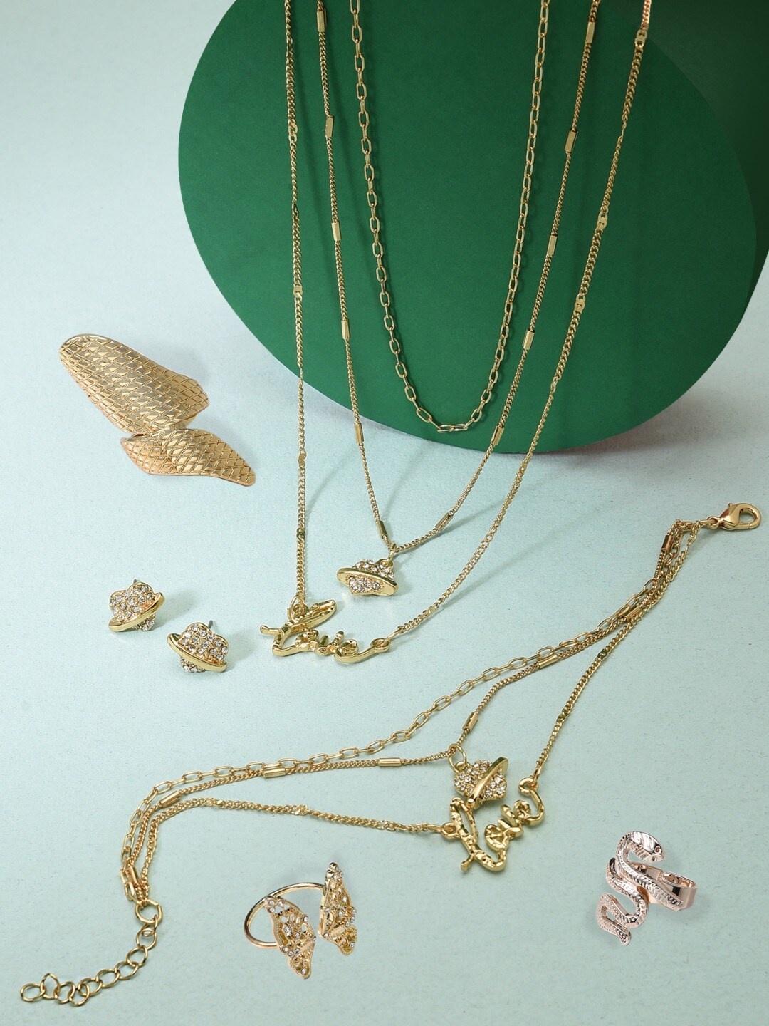 

AMI Gold-Toned Gold-Plated Layered Necklace