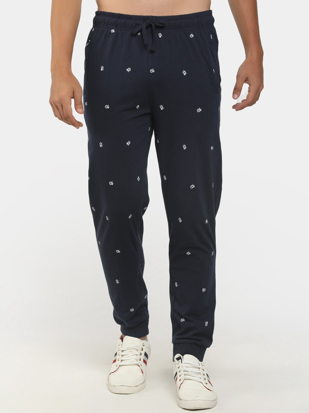 

V-Mart Men Navy Blue Printed Cotton Joggers