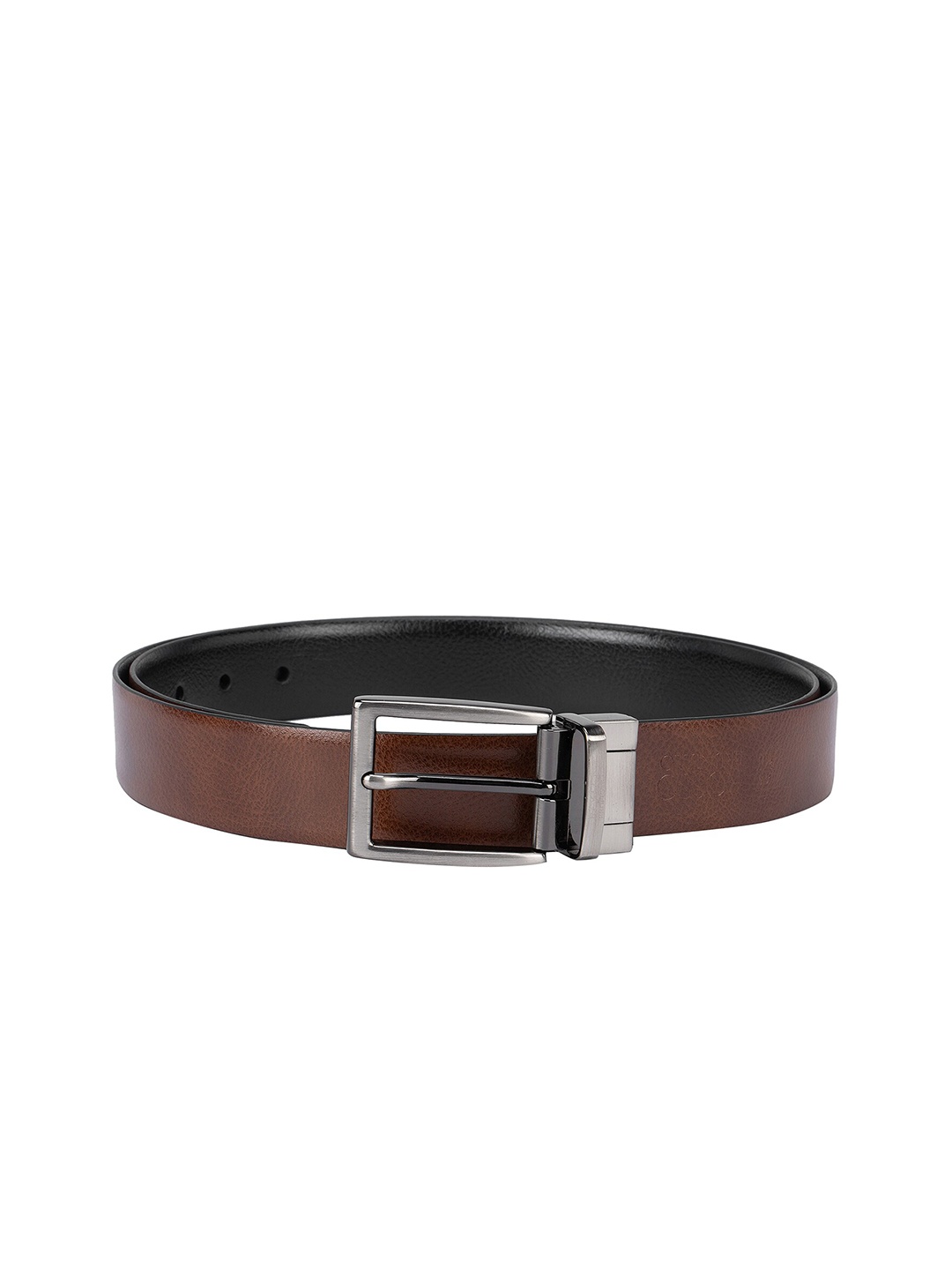 

ROSSO BRUNELLO Men Black & Brown Leather Formal Belt