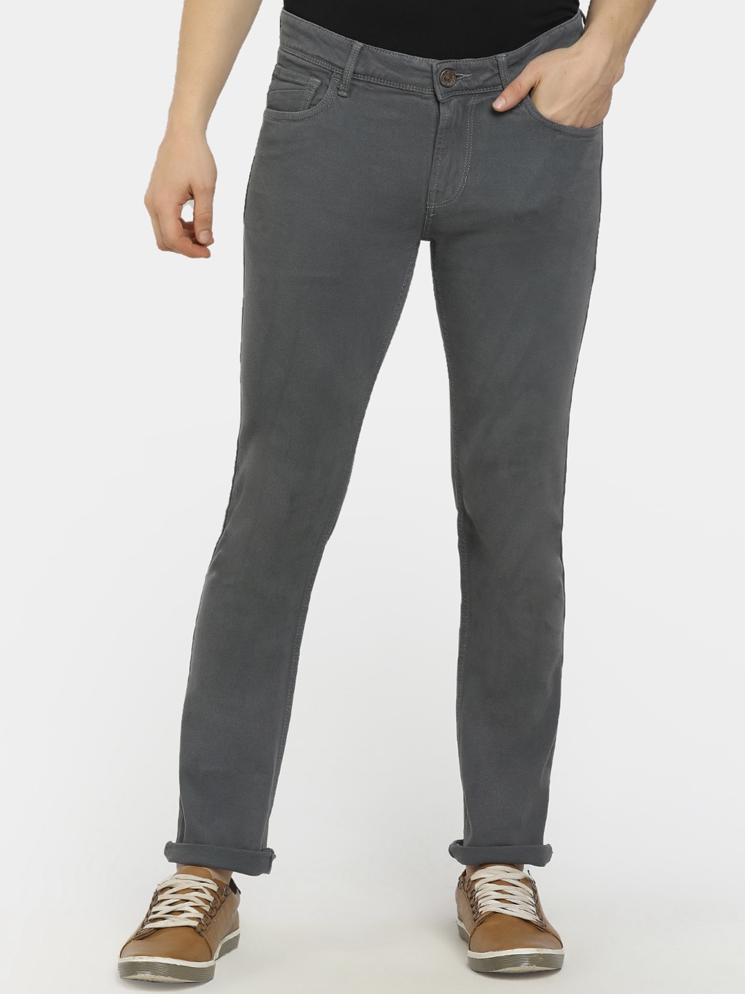 

Cherokee Men Grey Solid Mid Rise Cotton Classic Jeans