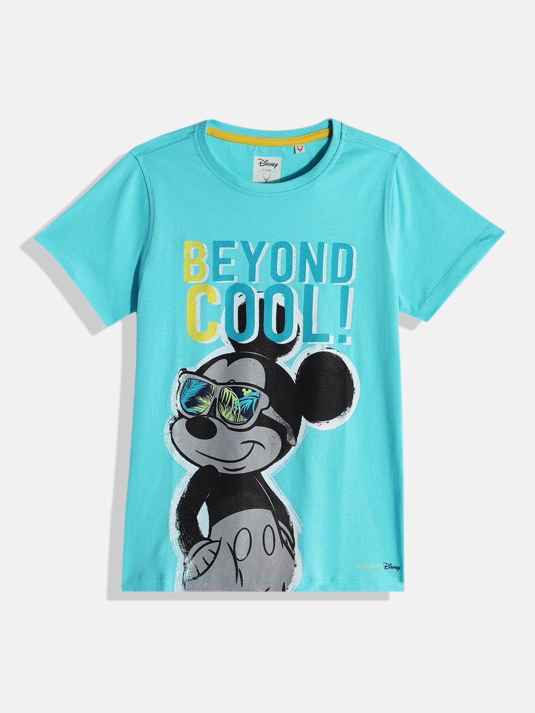 

Allen Solly Junior Boys Blue Mickey Mouse Printed Pure Cotton T-shirt