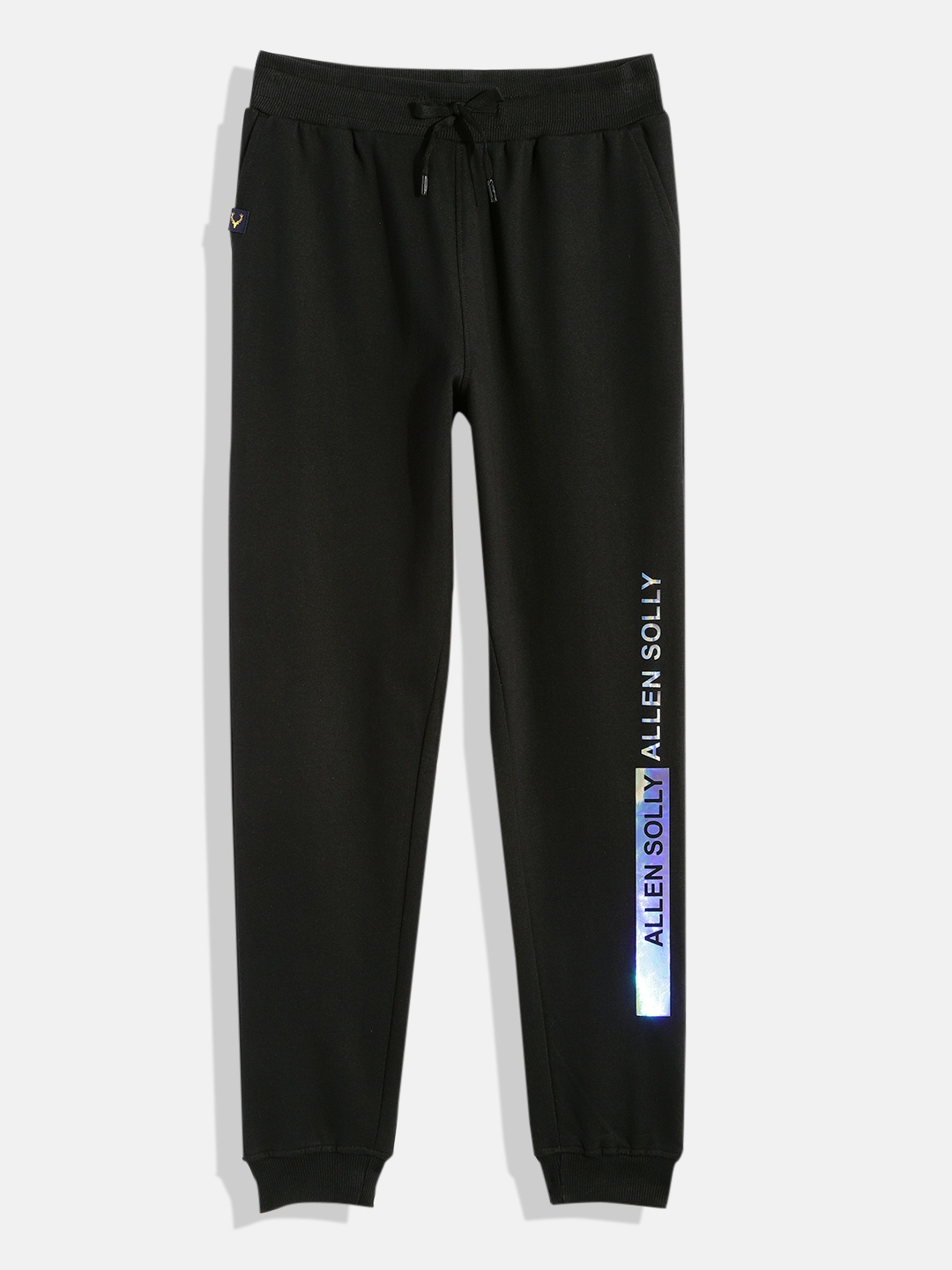

Allen Solly Junior Boys Black Brand Logo Printed Pure Cotton Joggers
