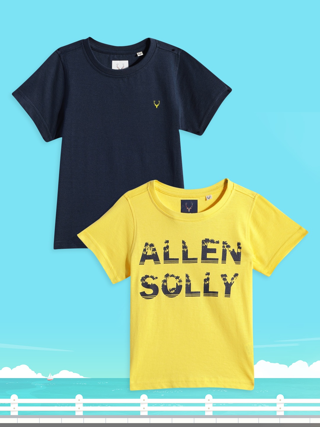 

Allen Solly Junior Boys Pack of 2 Pure Cotton T-shirts, Yellow