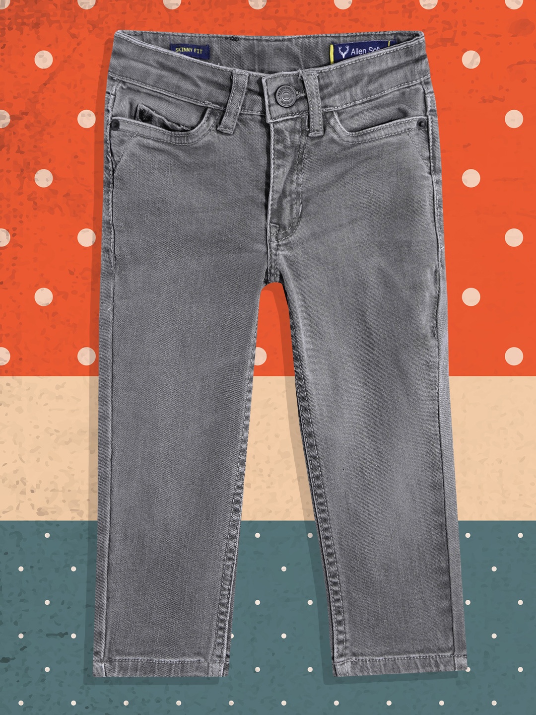 

Allen Solly Junior Boys Grey Solid Mid-Rise Skinny Fit Stretchable Jeans