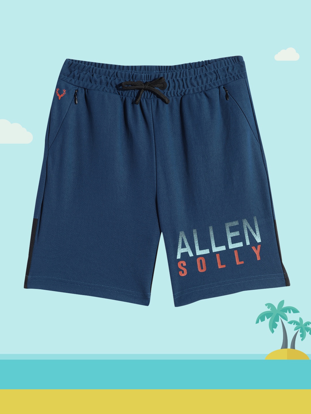 

Allen Solly Junior Boys Blue Brand Logo Printed Shorts