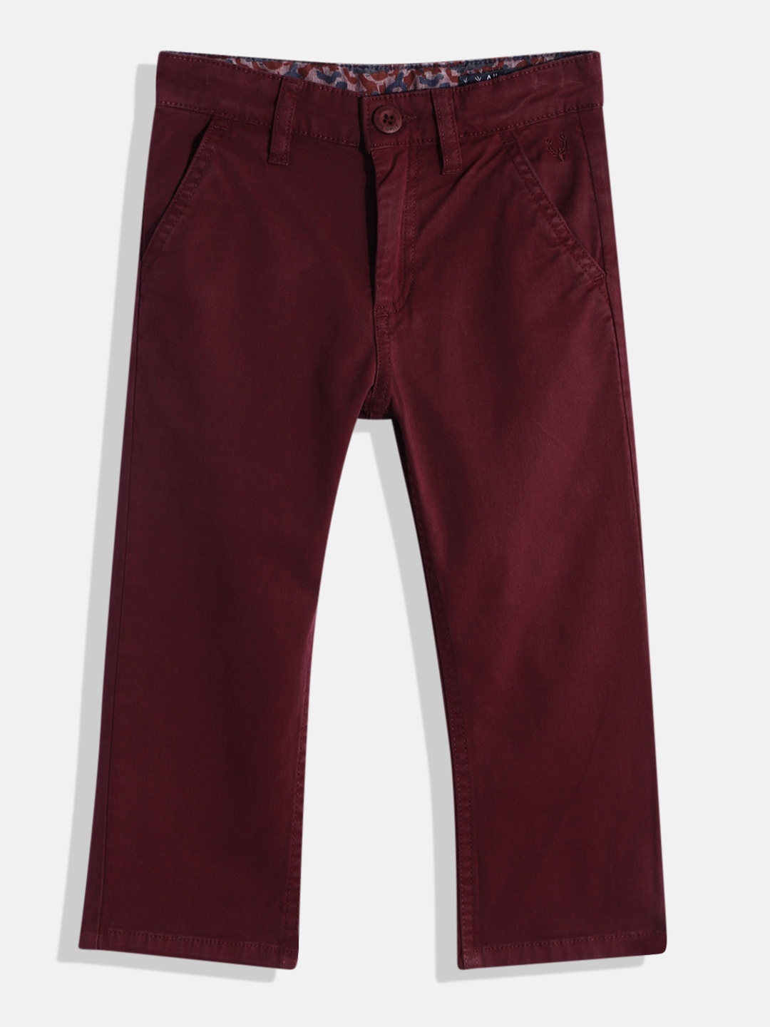 

Allen Solly Junior Boys Burgundy Solid Trousers