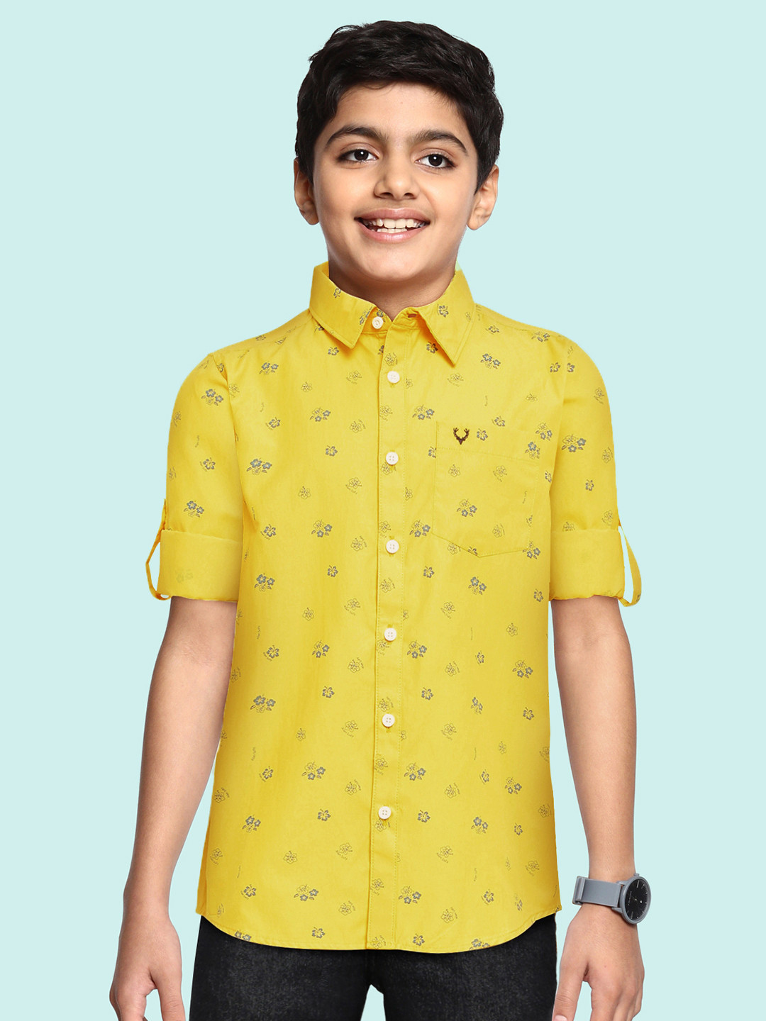 

Allen Solly Junior Boys Yellow Floral Printed Casual Shirt