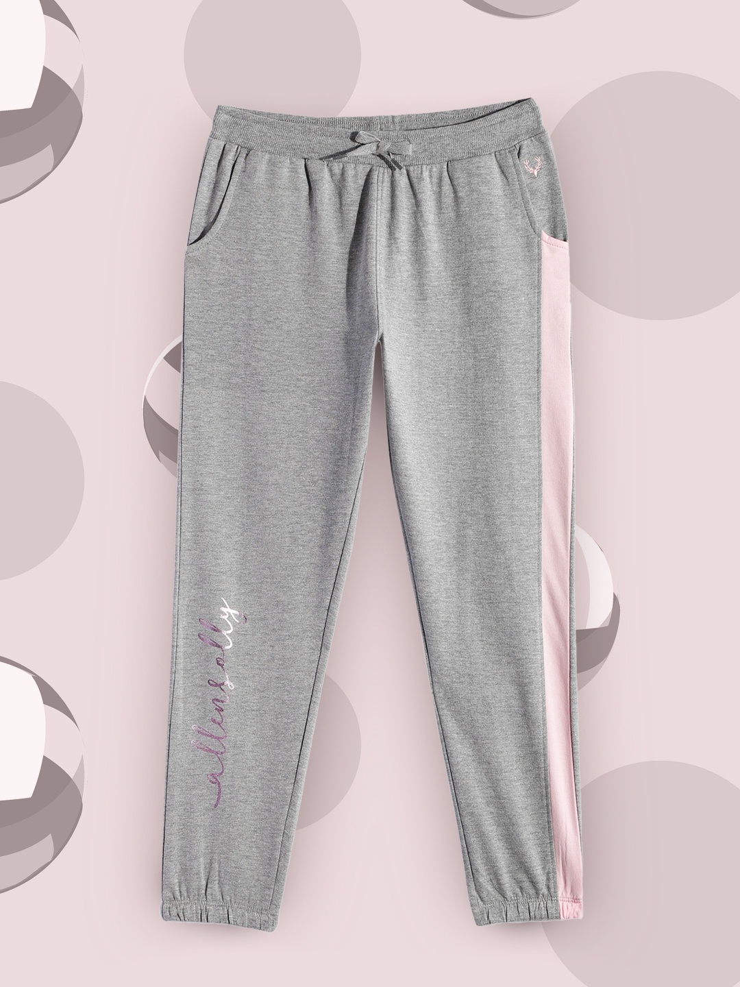 

Allen Solly Junior Girls Grey Melange Striped Joggers