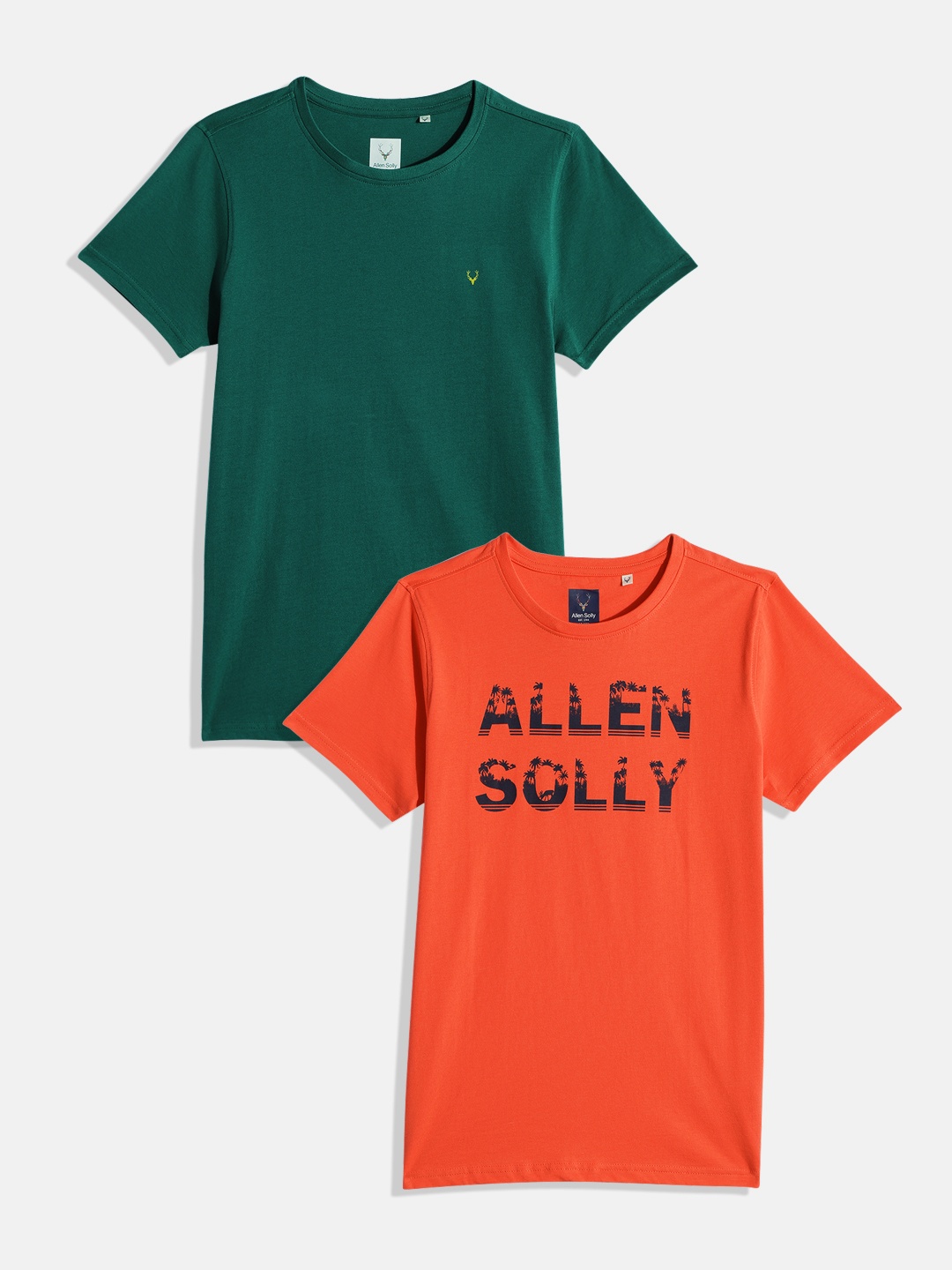

Allen Solly Junior Boys Coral & Green Pack of 2 Pure Cotton T-shirt