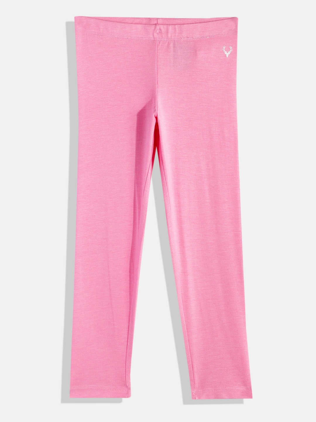 

Allen Solly Junior Girls Regular Fit Mid-Rise Snug Tech Knitted Ankle-Length Leggings, Pink