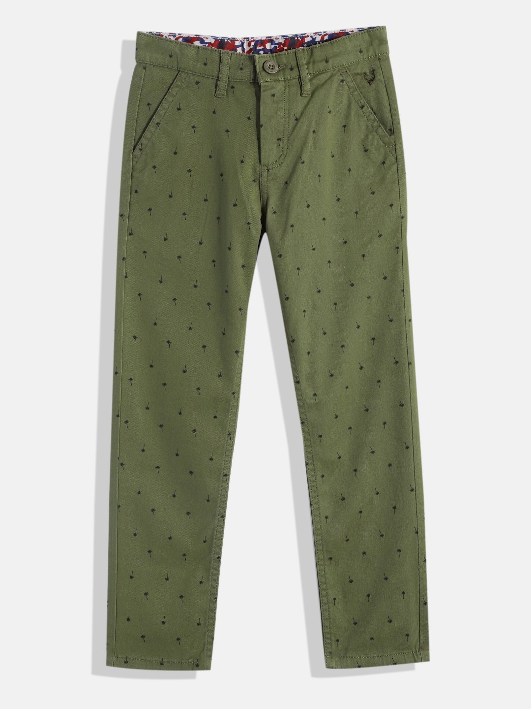 

Allen Solly Junior Boys Tropical Printed Trousers, Green