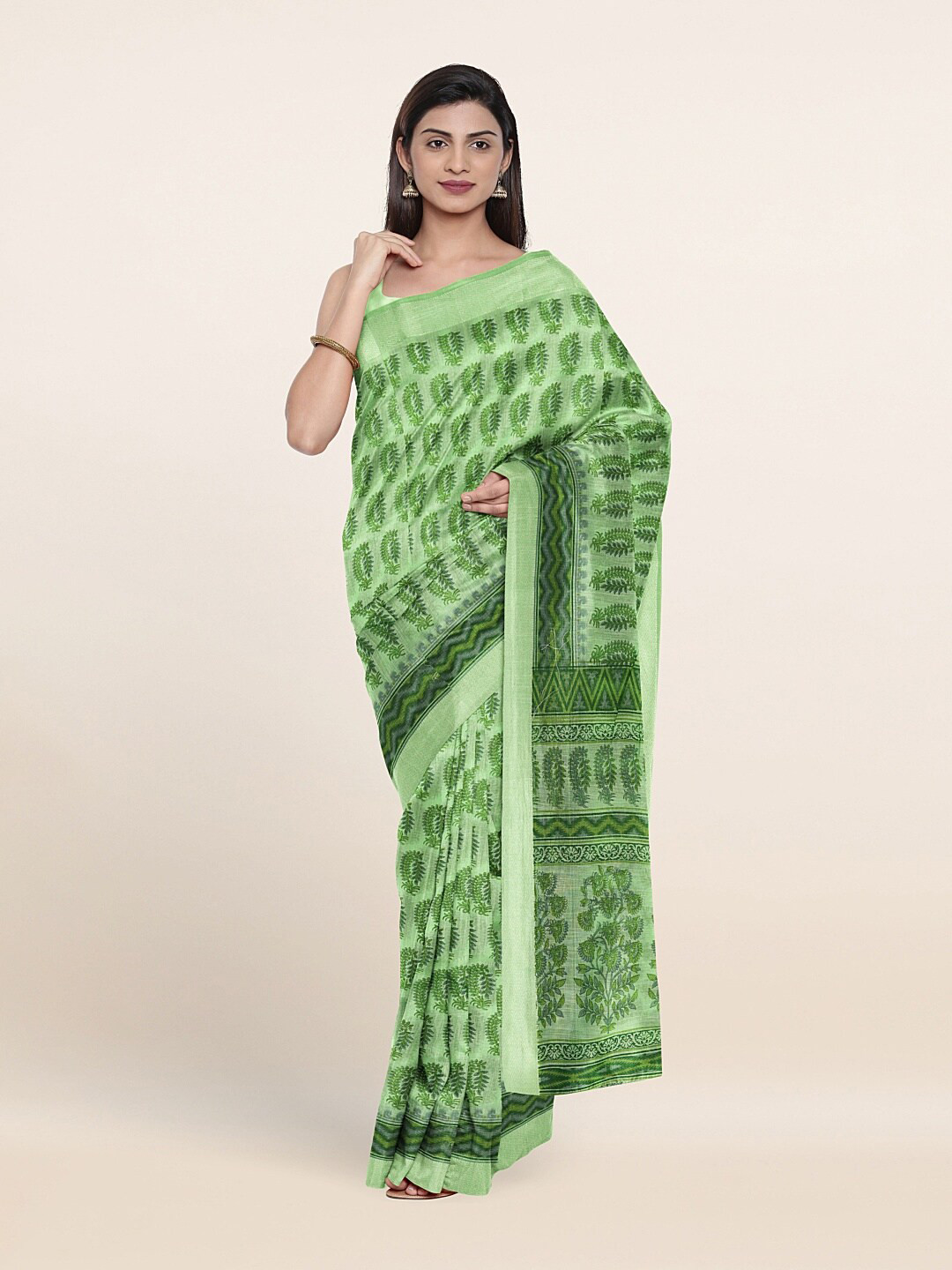 

Pothys Green Floral Saree