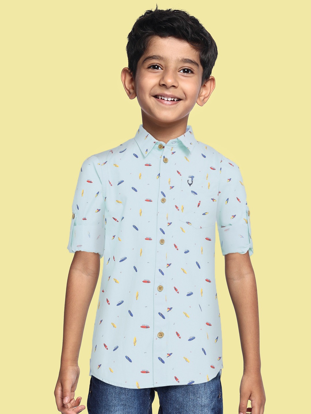 

Allen Solly Junior Boys Blue Printed Casual Shirt