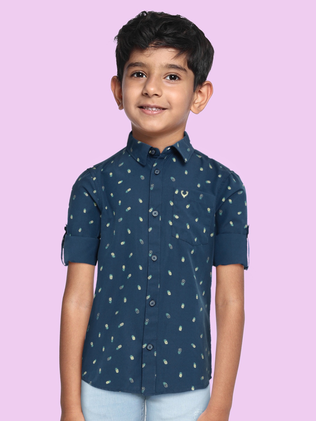 

Allen Solly Junior Boys Navy Blue Printed Casual Shirt