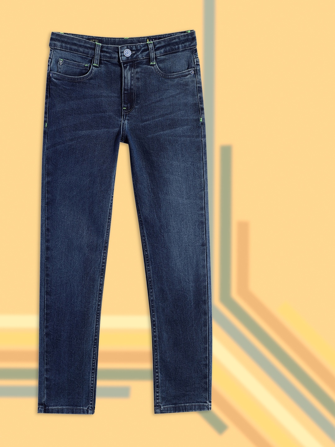 

Allen Solly Junior Boys Blue Slim Fit Heavy Fade Stretchable Jeans