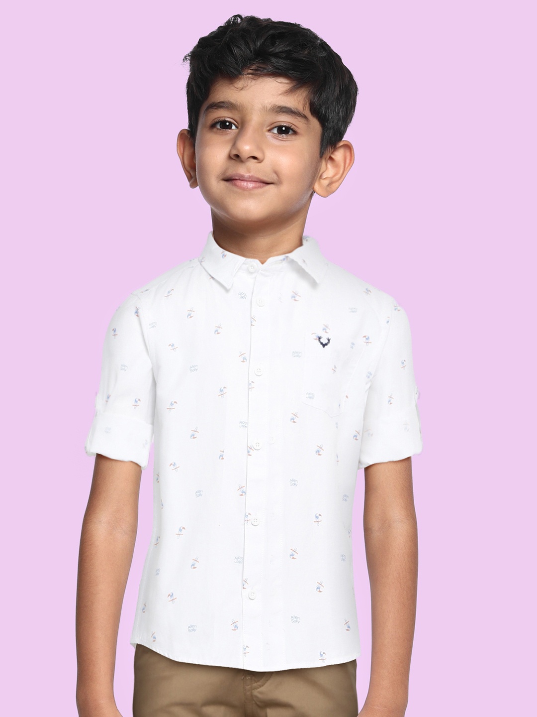 

Allen Solly Junior Boys White Printed Casual Shirt