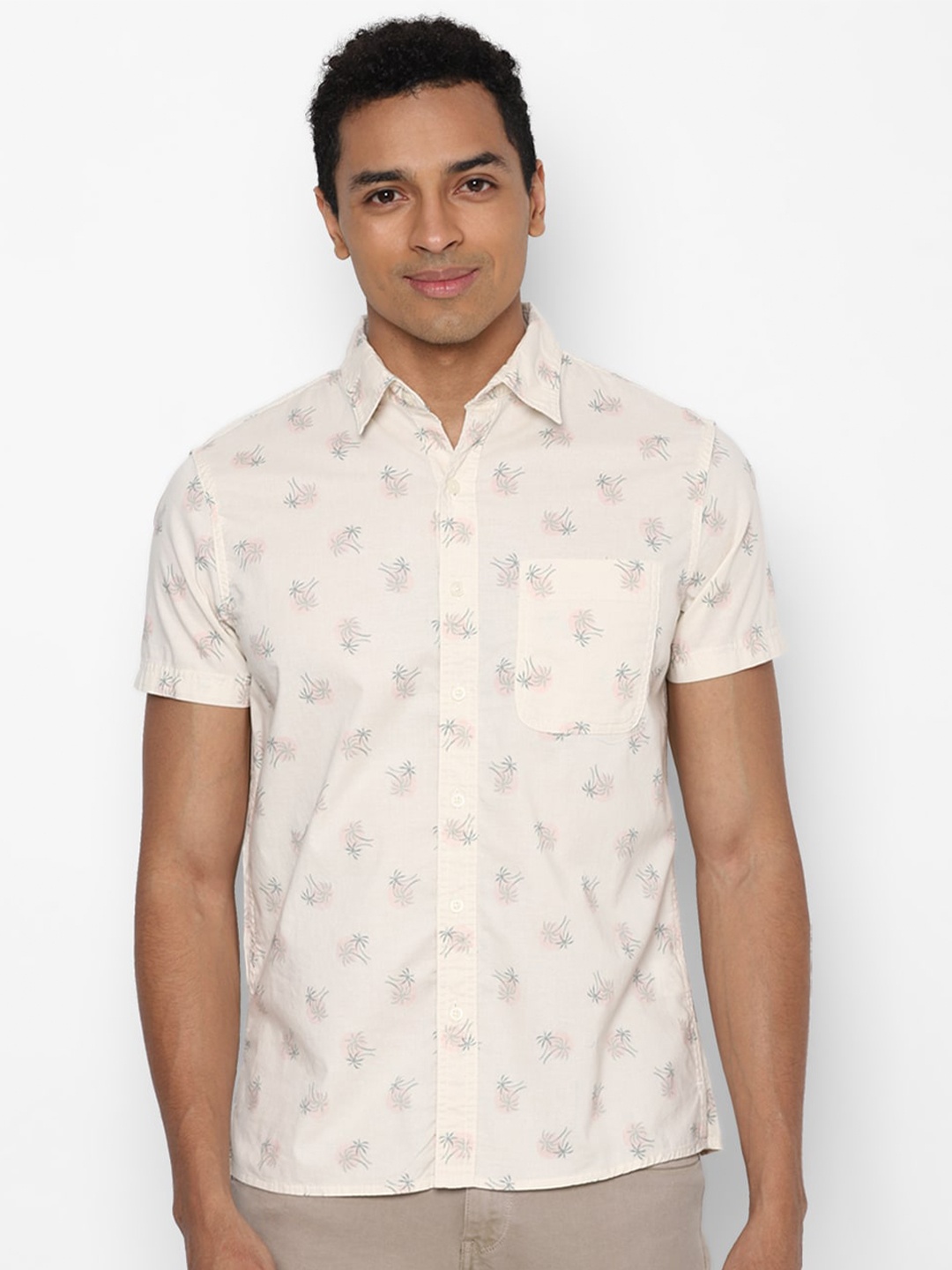 

AMERICAN EAGLE OUTFITTERS Men Off White Printed Casual Shirt
